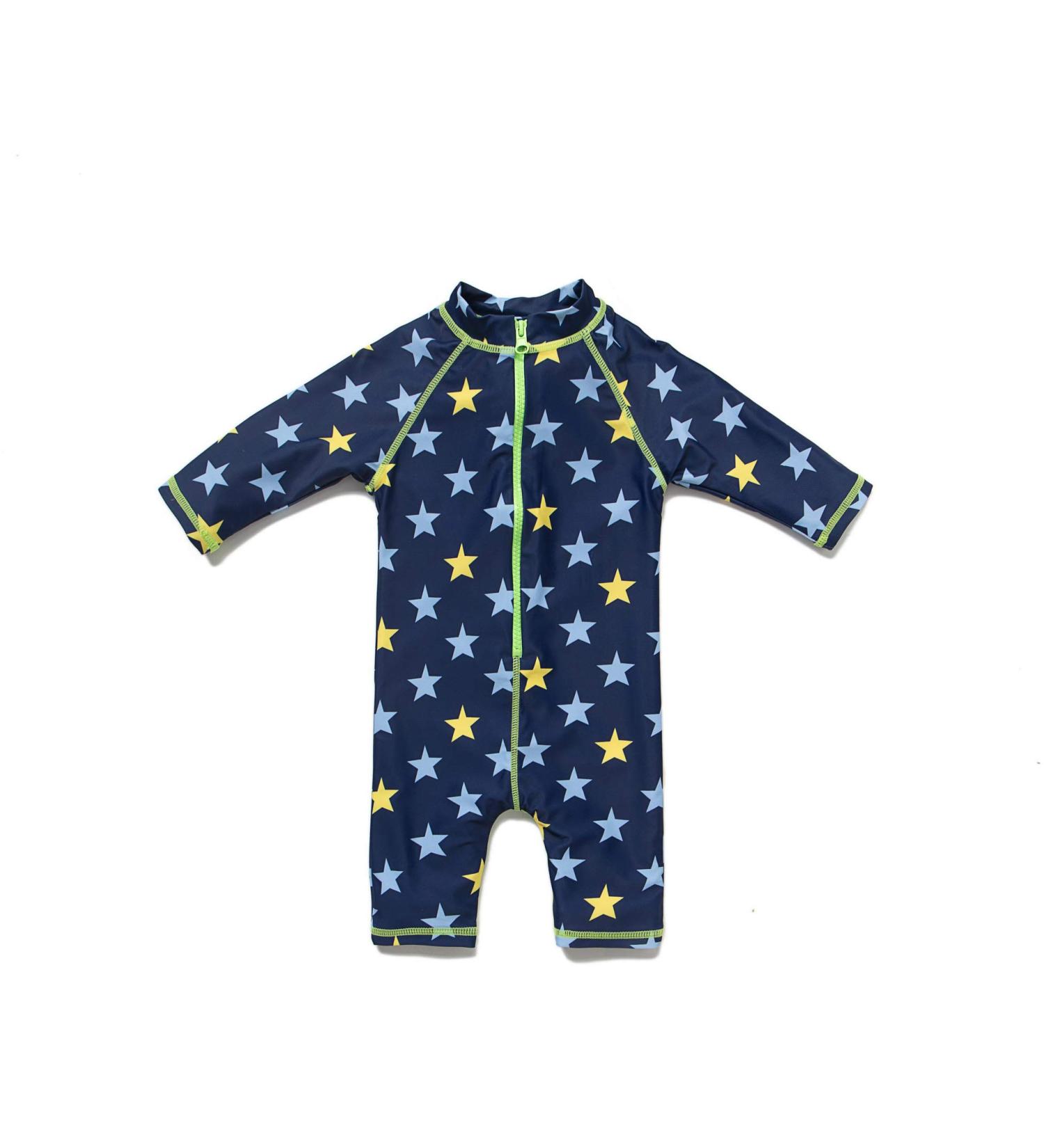 Baby Boys UPF 50+ Sunsuit with Zipper Swimwear & Sun Hat - Navy Star 9-12 Months - Buy Online on SooperMarket.com
