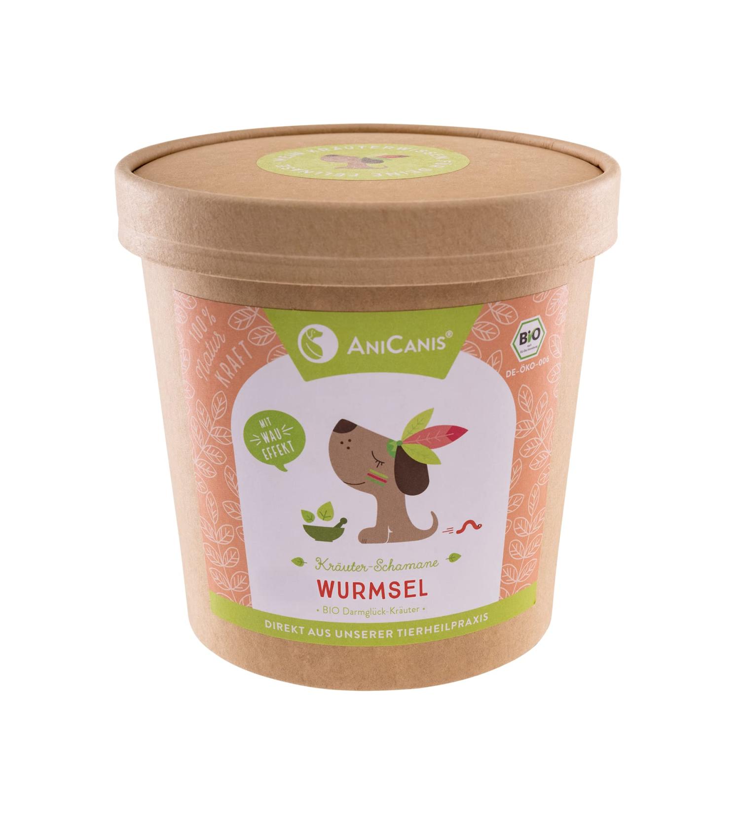 Anicanis Bio Herbal Mix Wurmsel for Dogs - Organic Intestinal Support & BARF Feed Additive - 100g Dried Herbs - Buy Online on SooperMarket.com