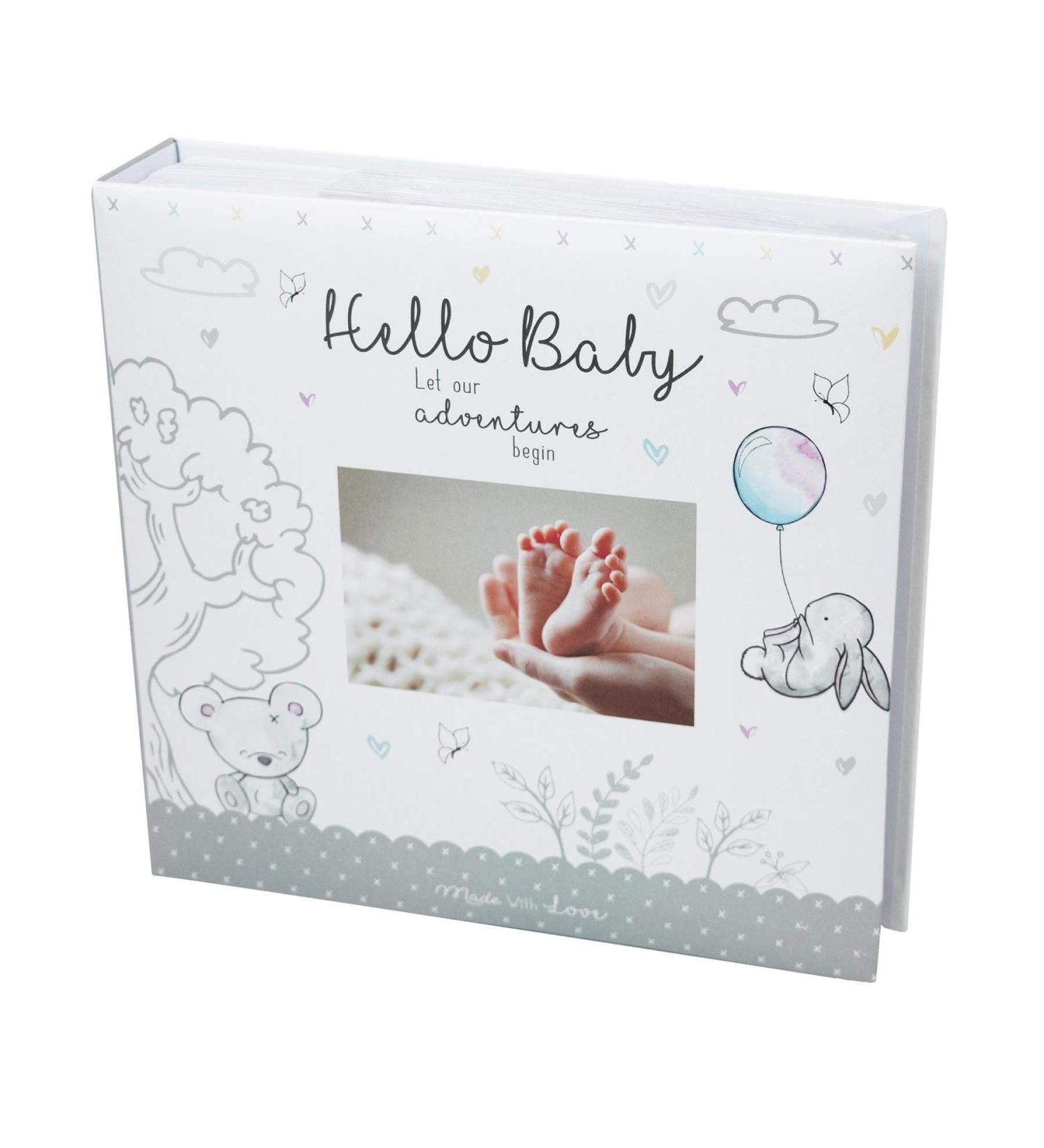 Baby First Photo Album 4x6'' - 200 Photos Memo | White Unisex Birthday Christening - Buy Online on SooperMarket.com