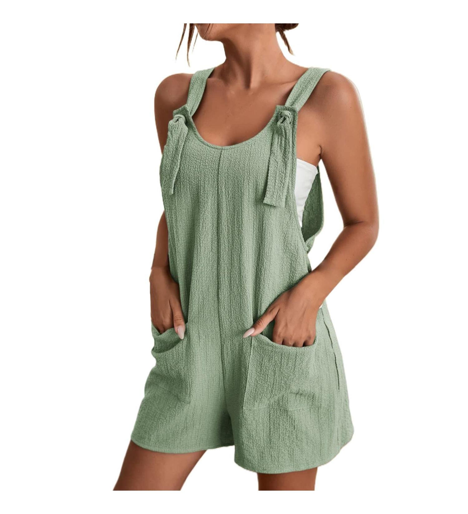 WILLBEST Womens Overall Jumpsuit Long Sleeve Stretch V Neck High Waisted Playsuit Wide Leg Long Pants Jumpers Rompers Playsuit 1301-oyvsw-gn2#4 L - Buy Online on SooperMarket.com