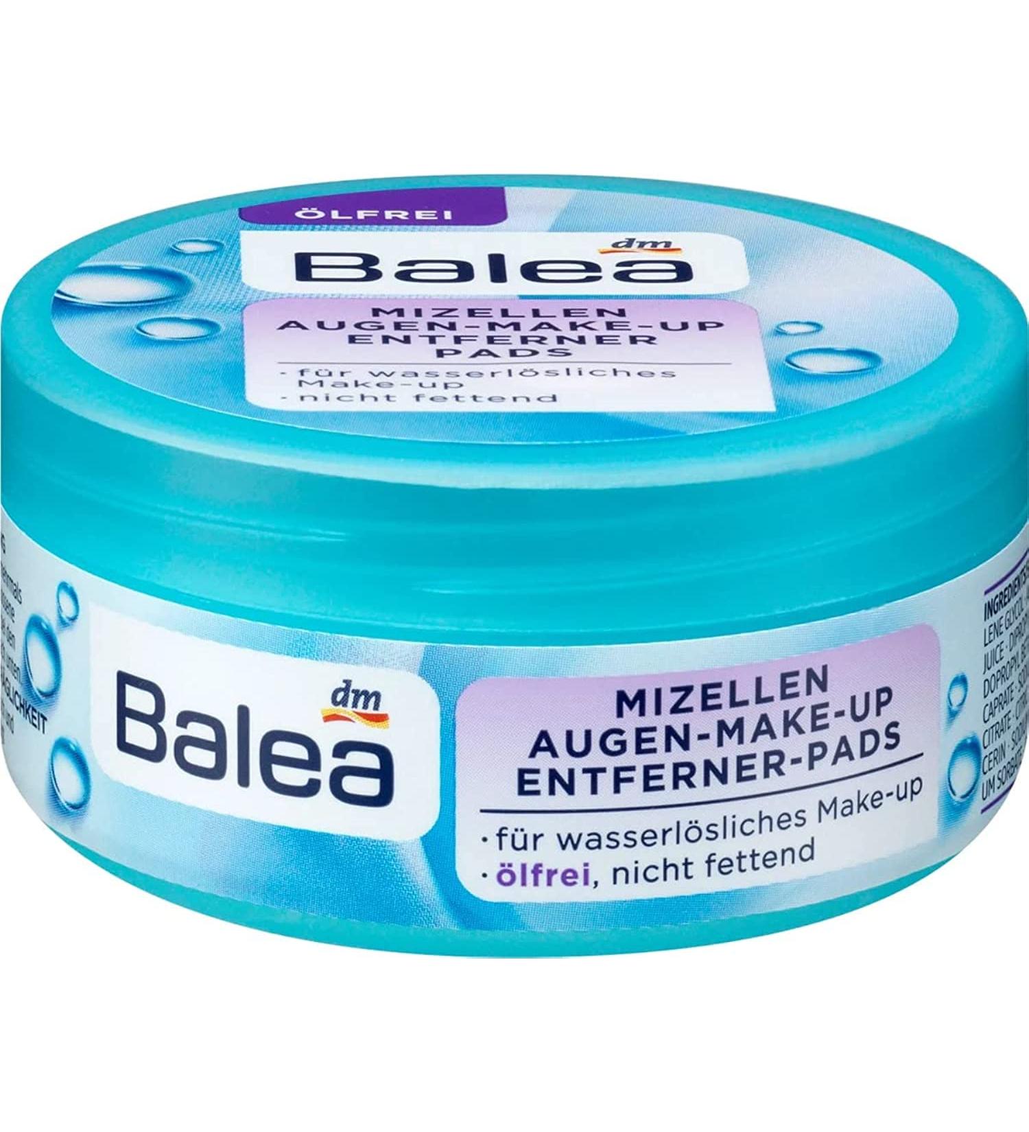 Balea Eye Make-Up Remover Pads - Aloe Vera Oil-Free 50 Pieces | Gentle & Effective | International Shipping - Buy Online on SooperMarket.com