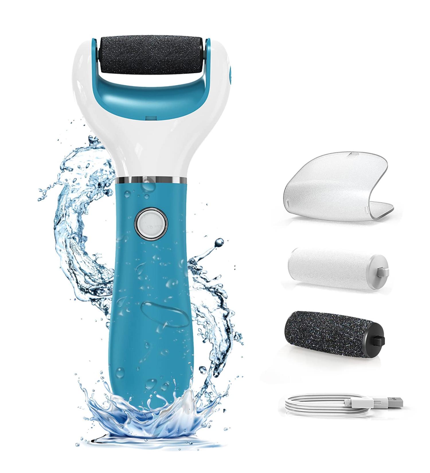Professional Electric Foot File Callus Remover | Rechargeable Pedicure Tool for Smooth, Soft Feet | Includes 2 Coarses | Blue - Buy Online on SooperMarket.com