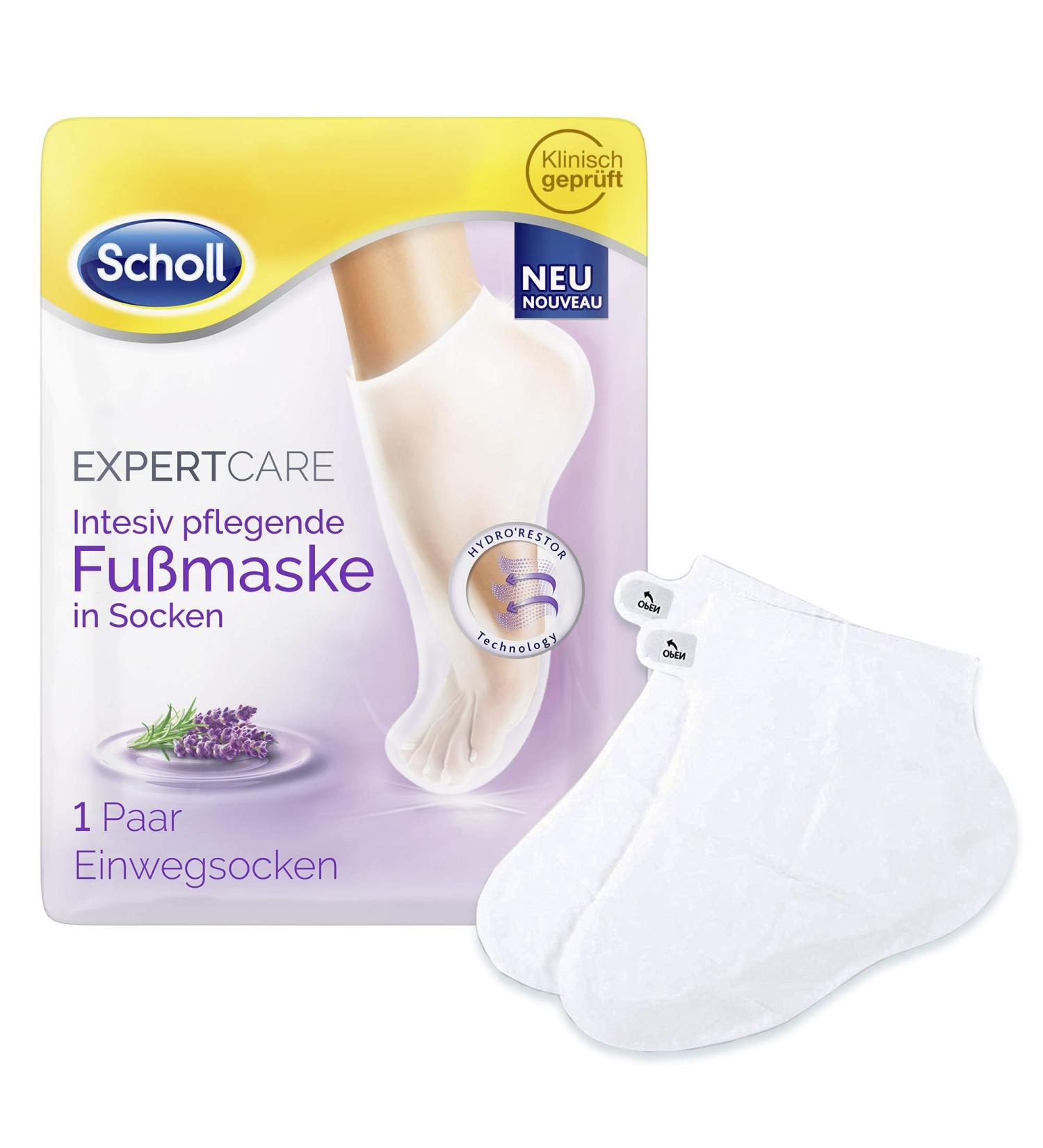 Scholl EXPERTCARE Lavender Foot Mask - Intensive Moisturizing Care - 1 Pair of Disposable Socks - Buy Online on SooperMarket.com