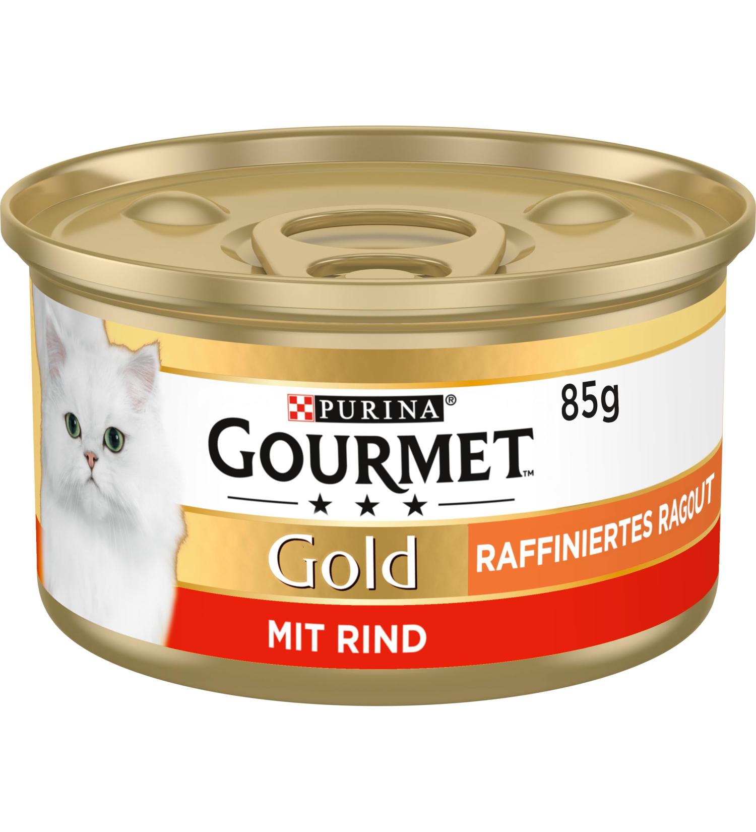 Gourmet Gold Refined Ragout Wet Cat Food with Beef - 12-Pack (12 x 85g) | Premium Cat Cuisine for International Shipping - Buy Online on SooperMarket.com