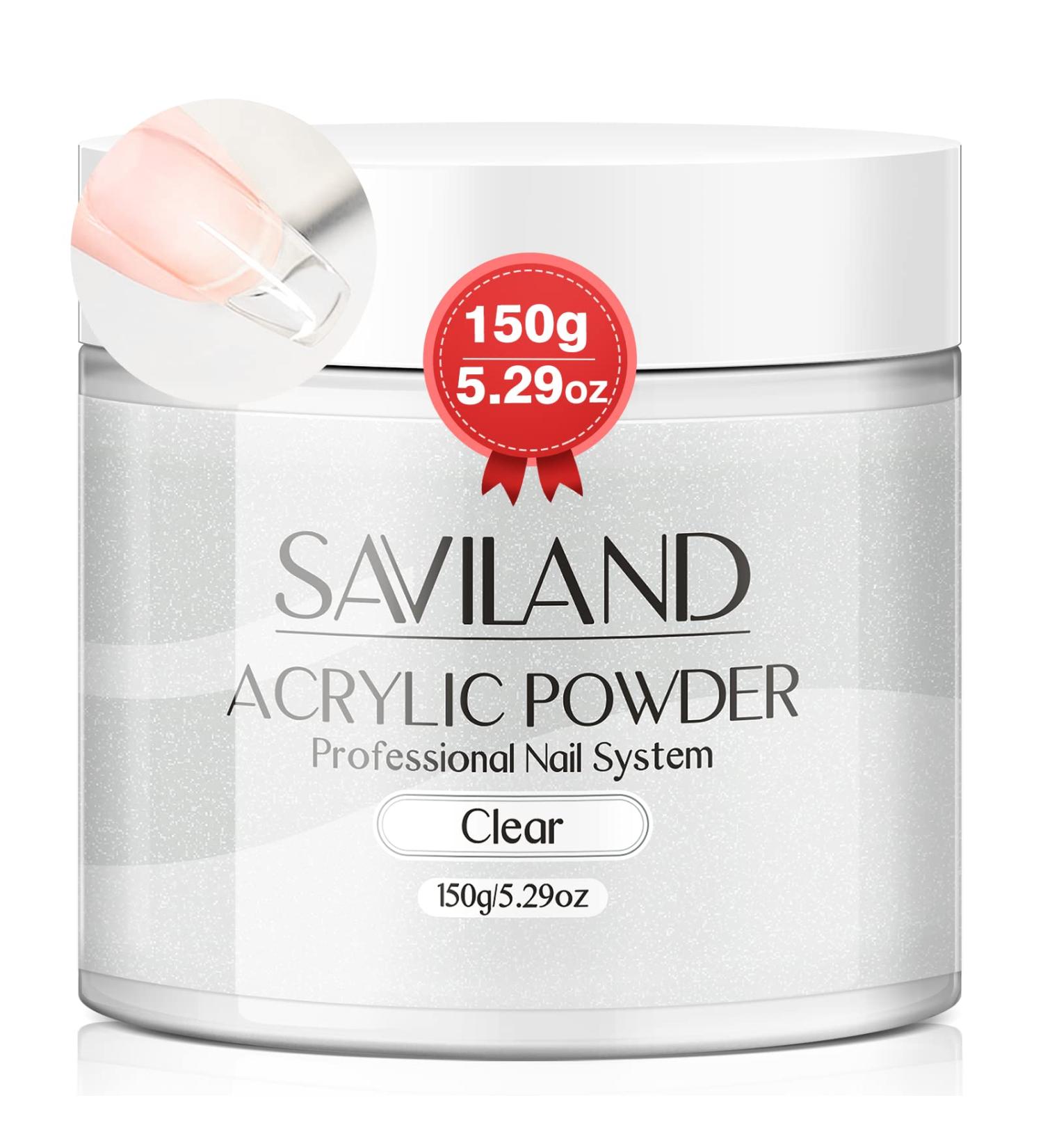 Saviland Clear Acrylic Powder 5.29OZ - Professional Salon-quality Polymer for Nail Extension, French Manicure & Nail Carving - Buy Online on SooperMarket.com