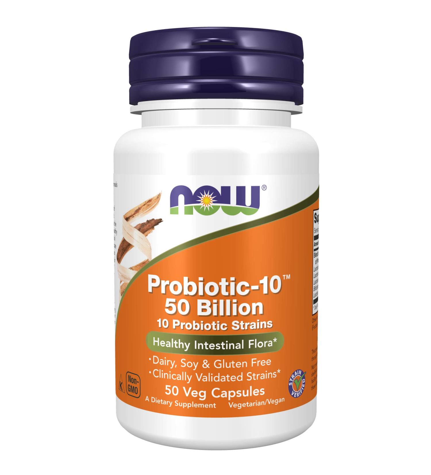 Now Foods Probiotic-10 50 Billion CFU - 50 Veg Capsules for Gut Health - Buy Online on SooperMarket.com