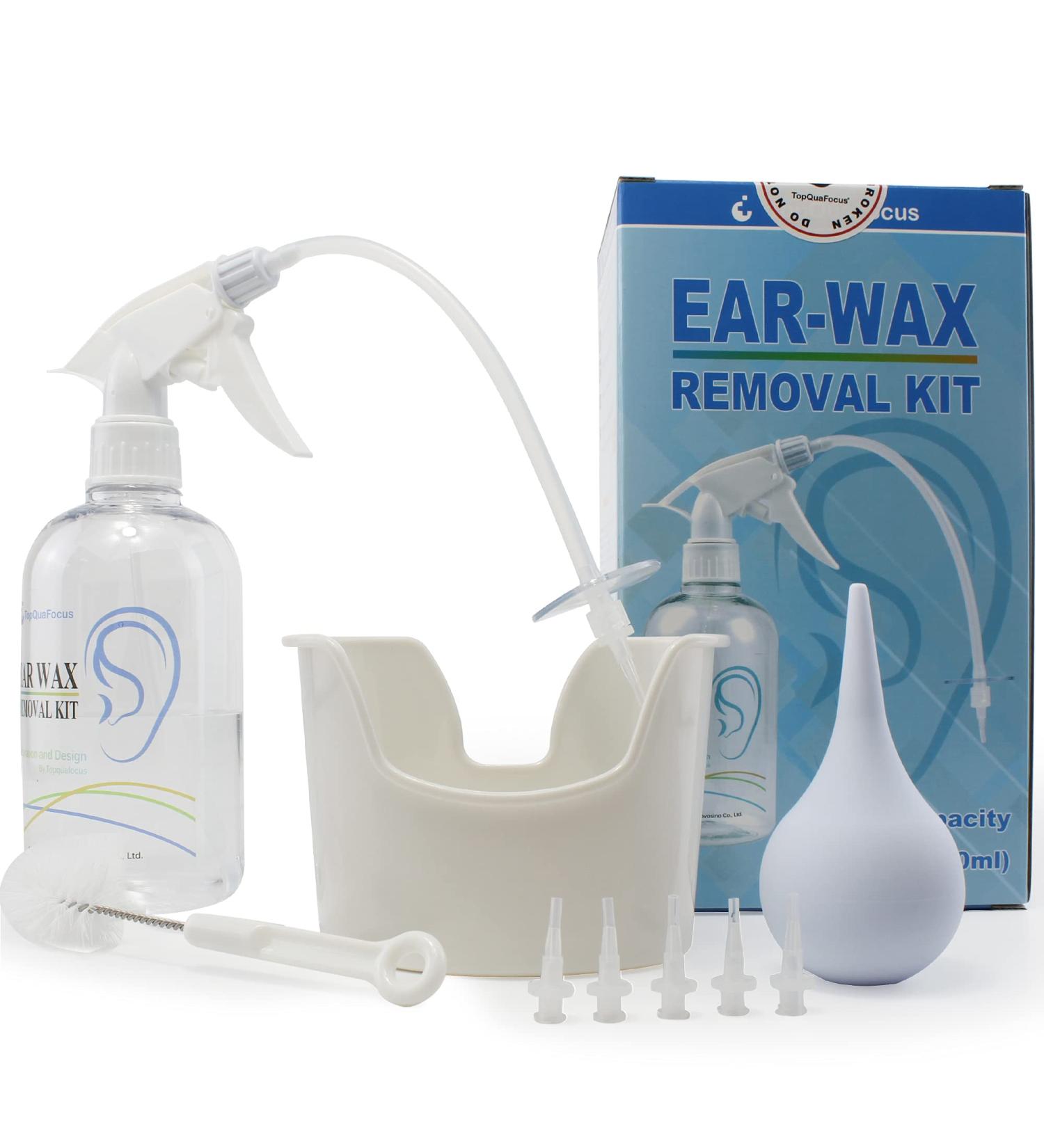 TopQuaFocus 500ml Earwax Remover Ear Cleaner Irrigation Tool Ear wax Removal Flushing System Earwax Cleaning Spray Bottles Ear Flush System for Adults & Kids (16.9oz) - Buy Online on SooperMarket.com