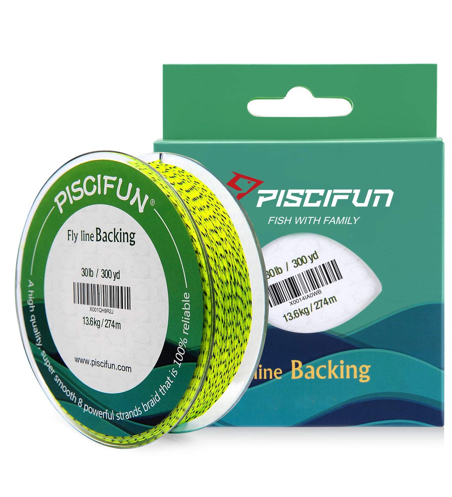 Piscifun Braided Fly Line Backing 20lb/300yd - Orange/White/Fluorescent Yellow - High Quality Fishing Backing Line for Fly Fishing - Buy Online on SooperMarket.com