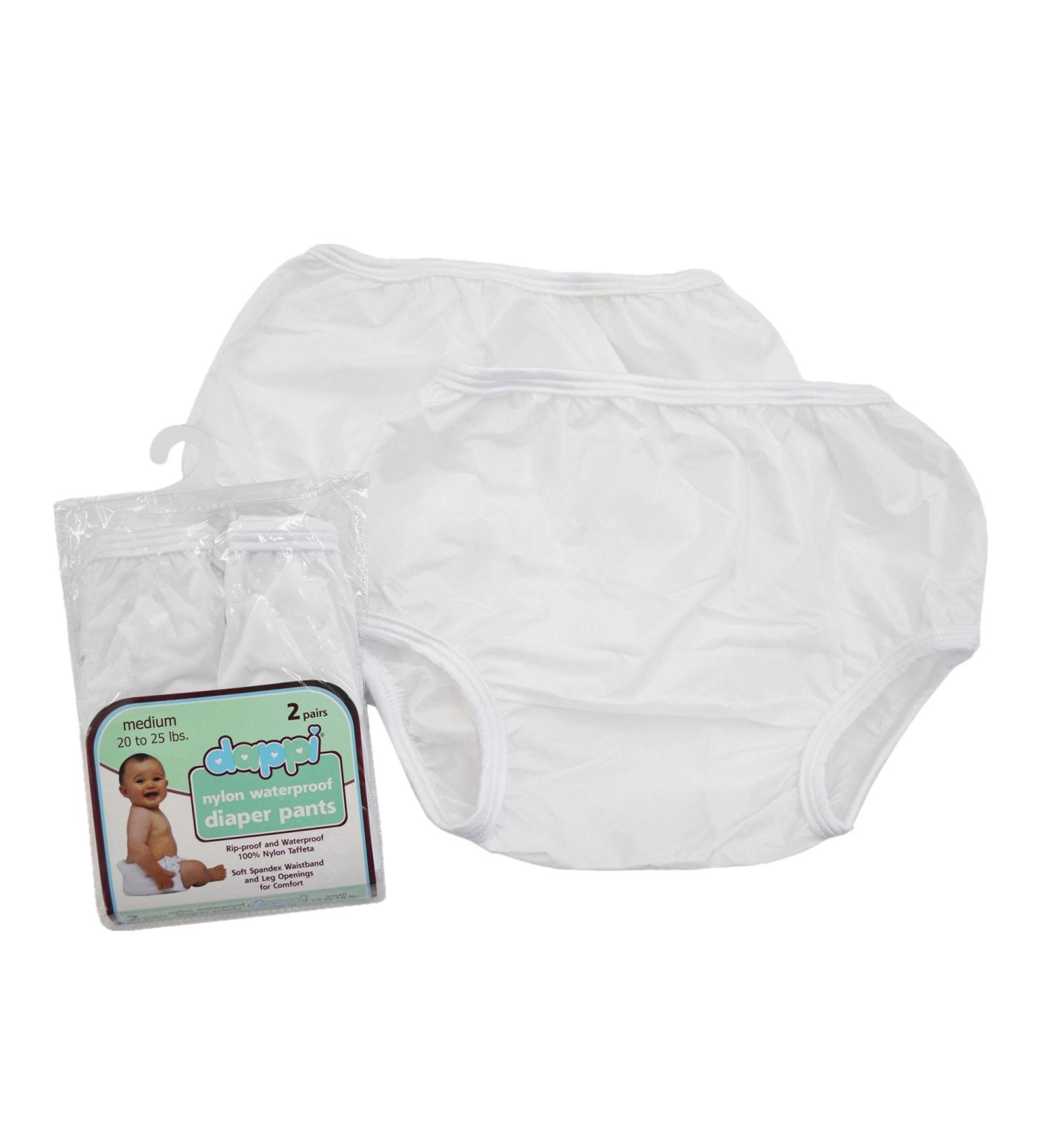Dappi Waterproof Nylon Diaper Pants White Medium - 2 Pack - Buy Online on SooperMarket.com