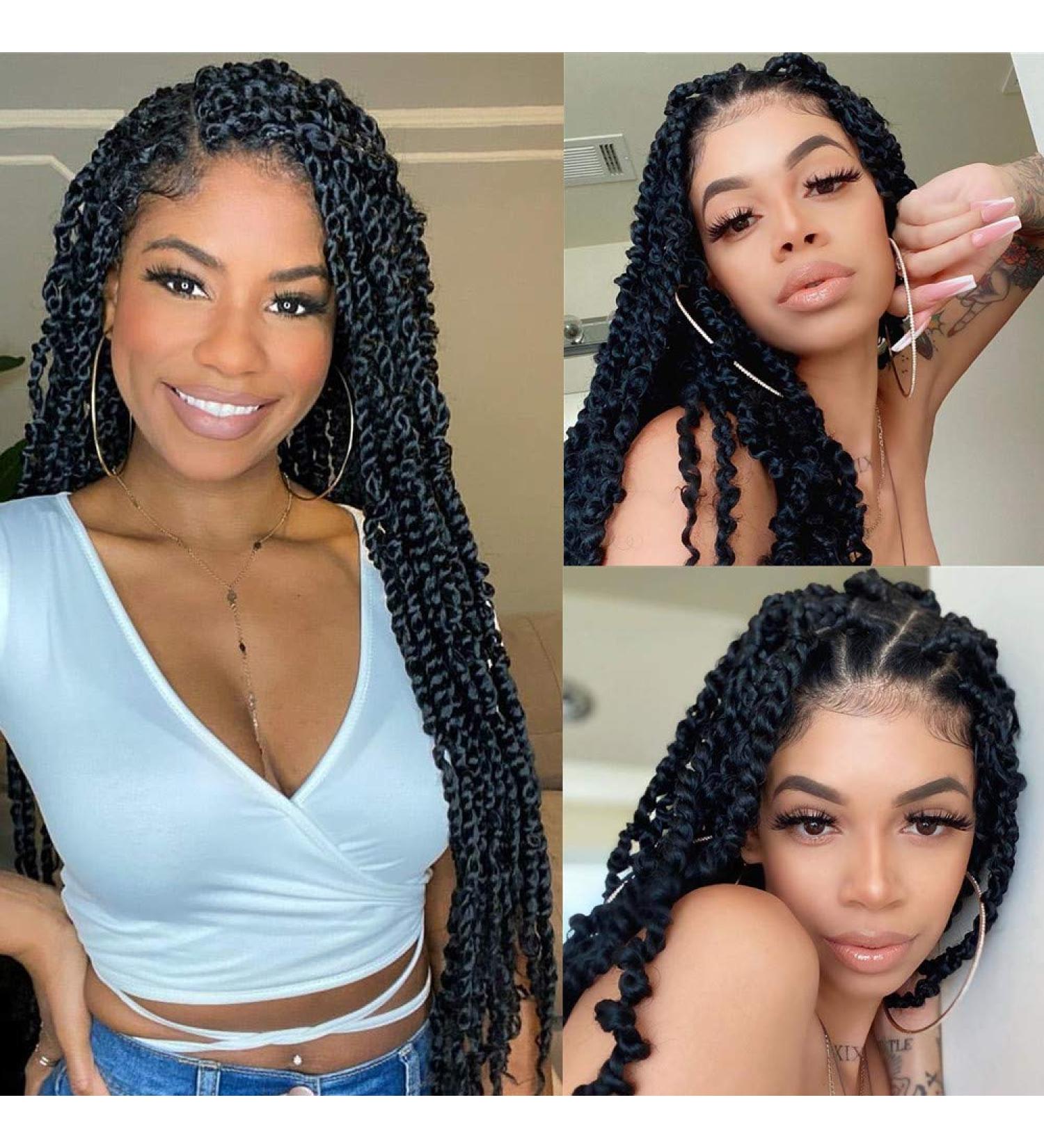 18 inch Passion Twist Water Wave Crochet Braids Hair - 7 Packs | Long Bohemian Locs | Synthetic Hair Extensions for Spring Twist and Fluffy Style - Buy Online on SooperMarket.com