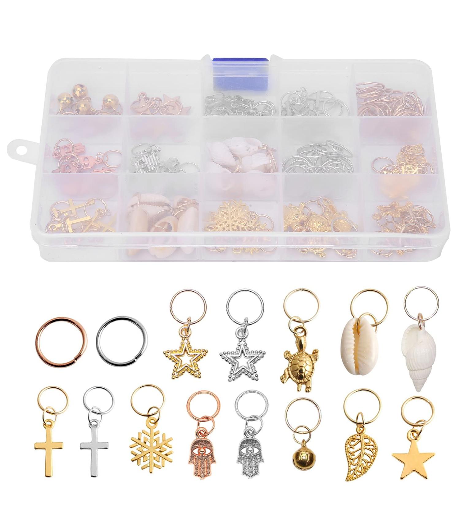 15 Types DIY Hair Braids Dreads Rings - 125 PCS Hair Braiding Accessories for Dreadlocks Extensions & Buns - Buy Online on SooperMarket.com