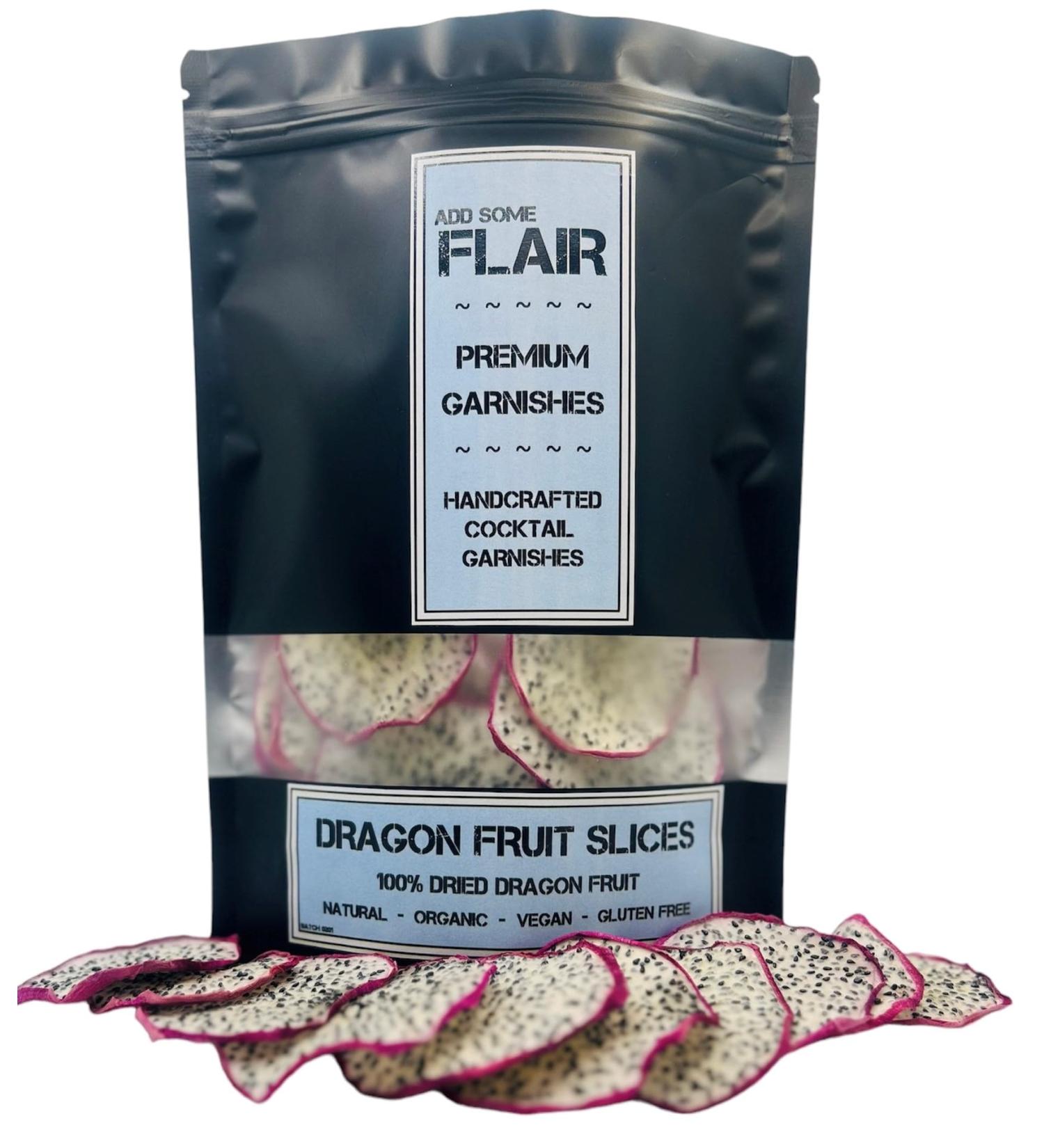Dried Dragon Fruit Slices - Premium Dehydrated Cocktail Garnishes - 14 Servings (50g Approx) - Buy Online on SooperMarket.com