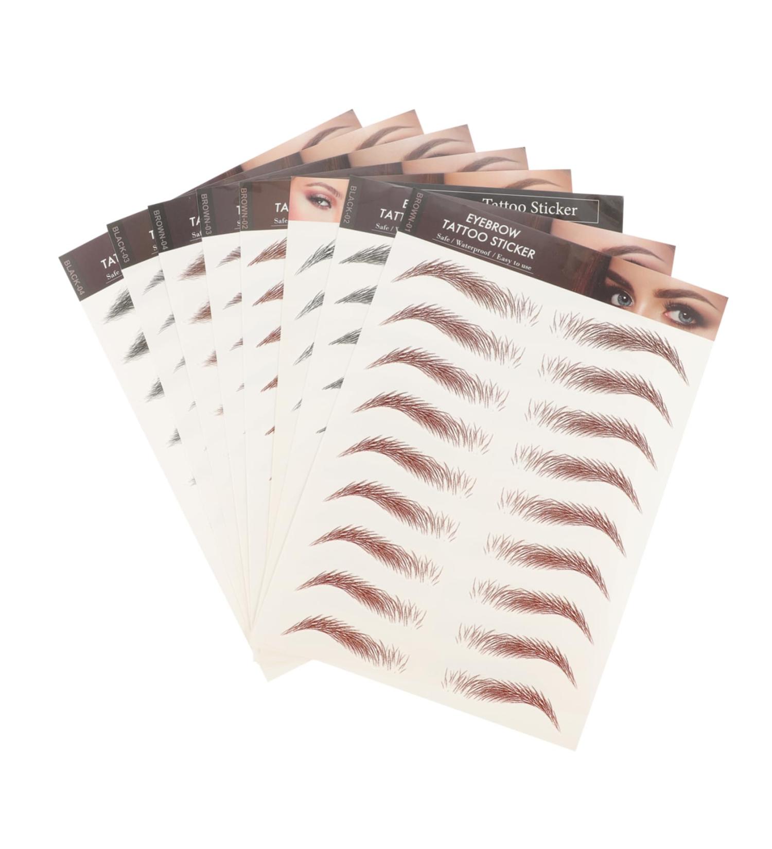 WOONEKY 8pcs Imitation Eco Eyebrow Sticker Transfer Eyebrow 6d Hair-like Eyebrows Fake Transfer Stickers - Buy Online on SooperMarket.com