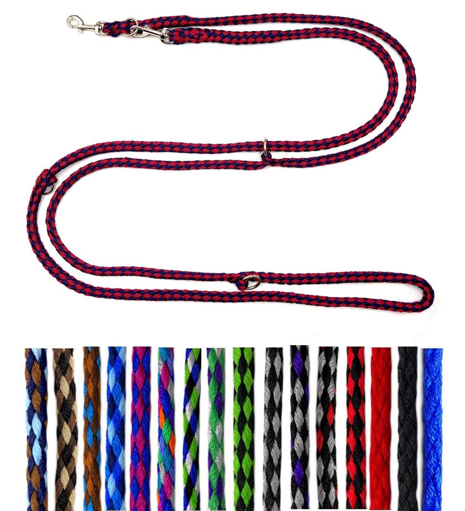 Lightweight & Durable 4-Way Adjustable Dog Leash for Small Dogs - 2.80m Montana (Bordeaux-Maineblau) | Perfect for Dogs up to 15 kg - Buy Online on SooperMarket.com