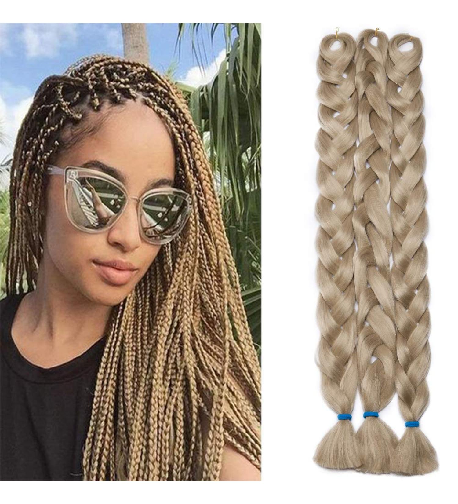 Tess Braids Extensions - Art Hair Crochet Jumbo Braids 1PC 165g | Mittelblond 100cm | Synthetic Braiding Hair #24 - Buy Online on SooperMarket.com