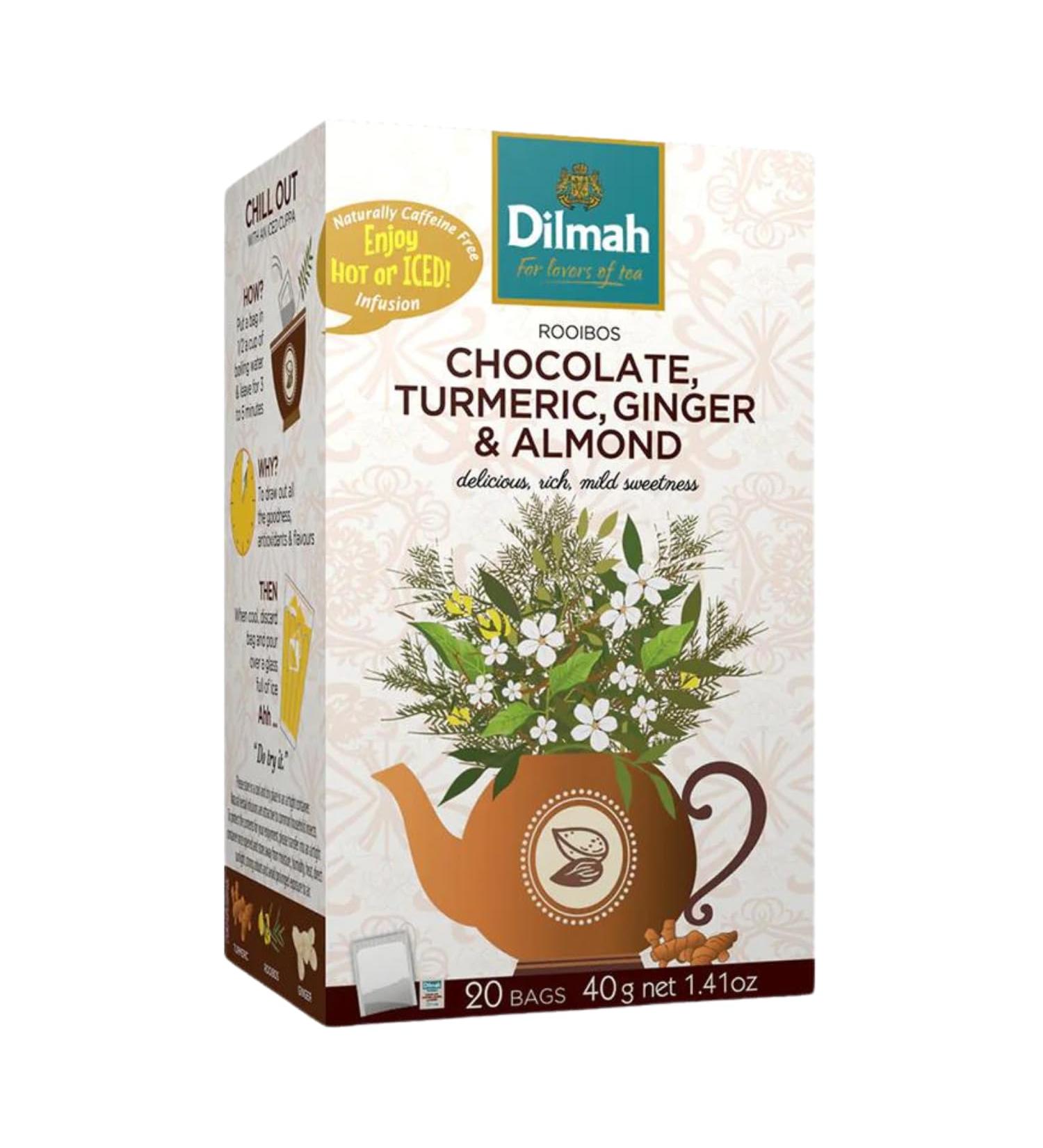 Dilmah Rooibos with Chocolate Turmeric Ginger & Almond 20 Tea Bags Ethical Sri Lankan Tea - Buy Online on SooperMarket.com