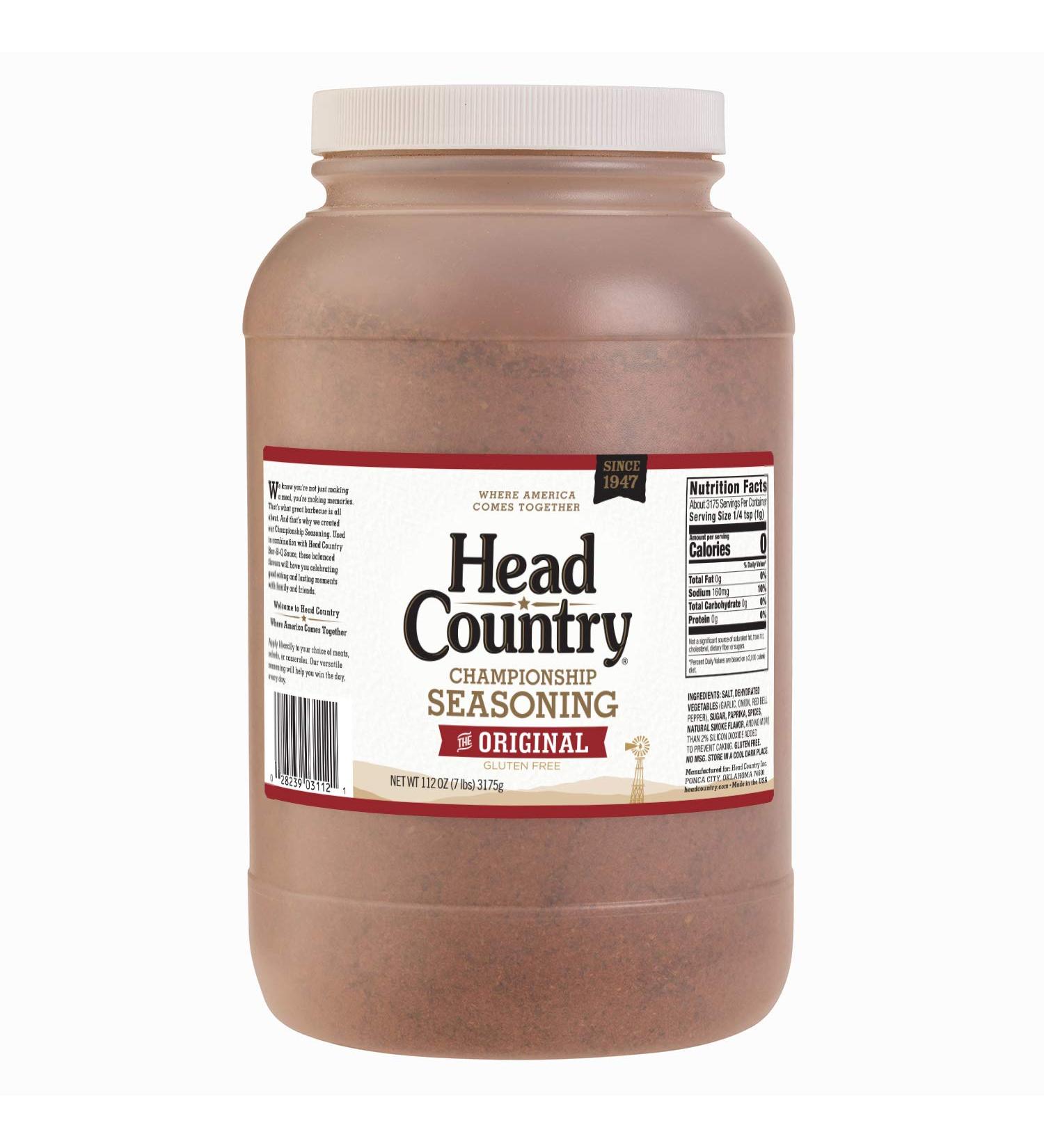 Head Country Bar-B-Q Championship Seasoning Original - Gluten Free All-Purpose BBQ Rub | Bold & Herbal Dry Spice Mix | 7 lb Pack - Buy Online on SooperMarket.com
