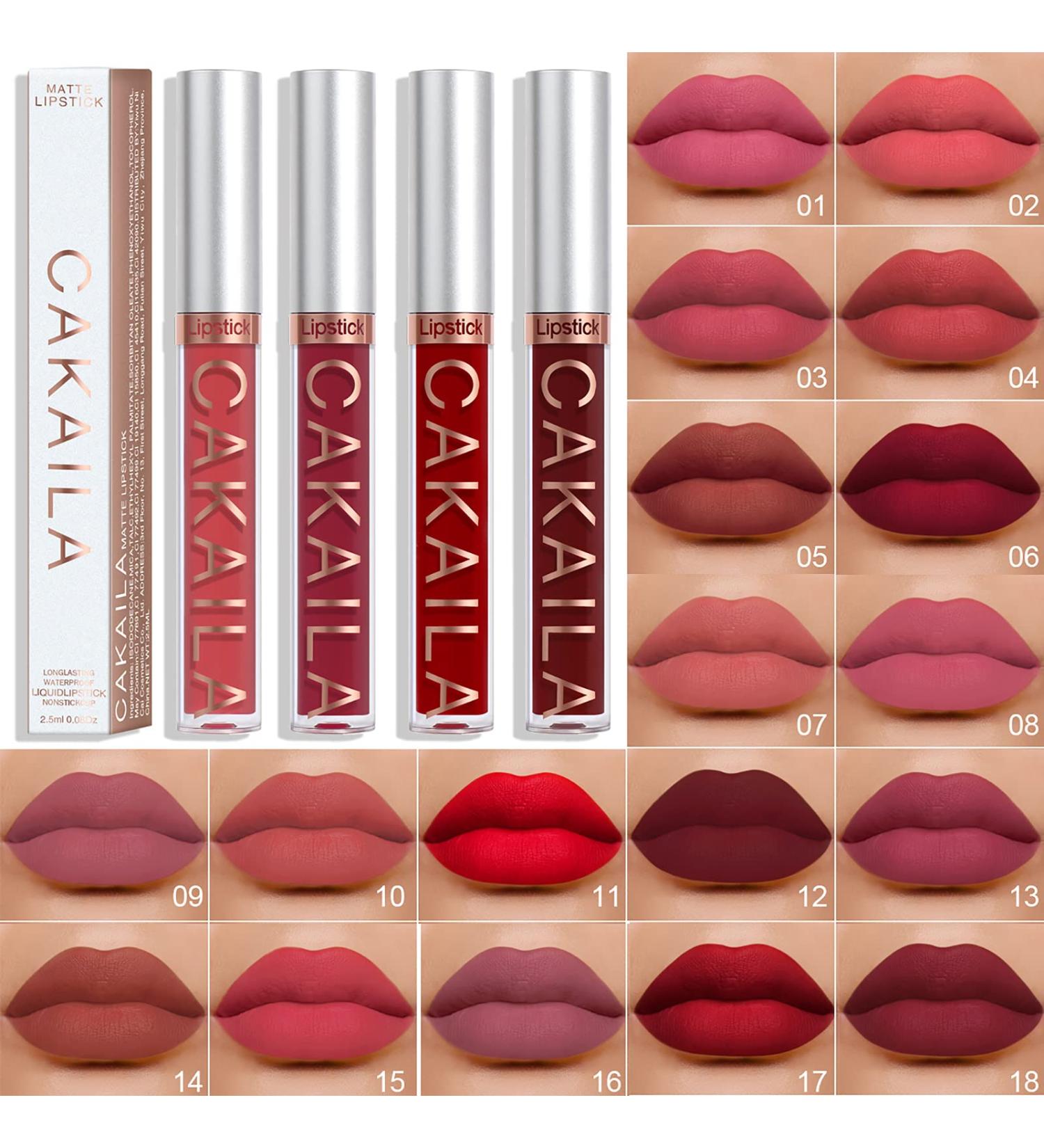 Petansy 18 Colors Matte Lipstick Set - Nude Velvet Liquid Lipstick Collection | Long-Lasting, Non-Stick, Waterproof Lip Gloss with Gift Box (18 Color/Set) - Buy Online on SooperMarket.com