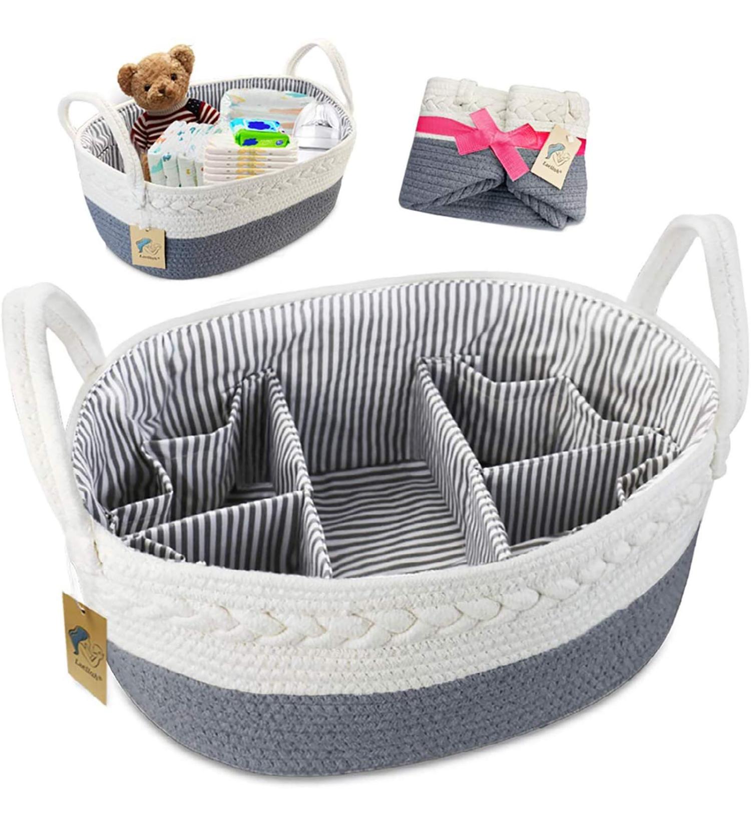 Baby Diaper Caddy Organizer - Extra Large Nursery Storage Bin with 8 Pockets and 5 Compartments - Buy Online on SooperMarket.com