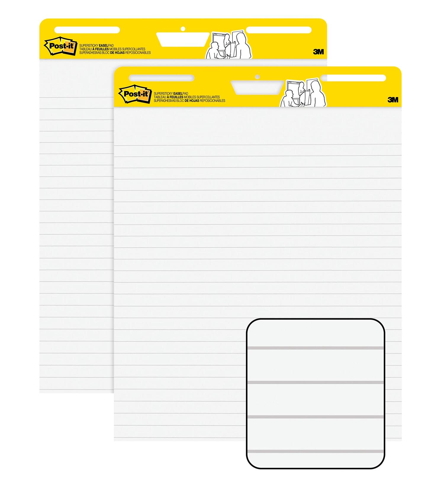 Post-it Super Sticky Easel Pad  Great for Virtual Teachers and Students  25 x 30 Inches  30 Sheets/Pad  2 Pads  Lined Premium Self Stick Flip Chart Paper  Teacher Anchor Chart (561WL) (561WL VAD 2PK) - Buy Online on SooperMarket.com