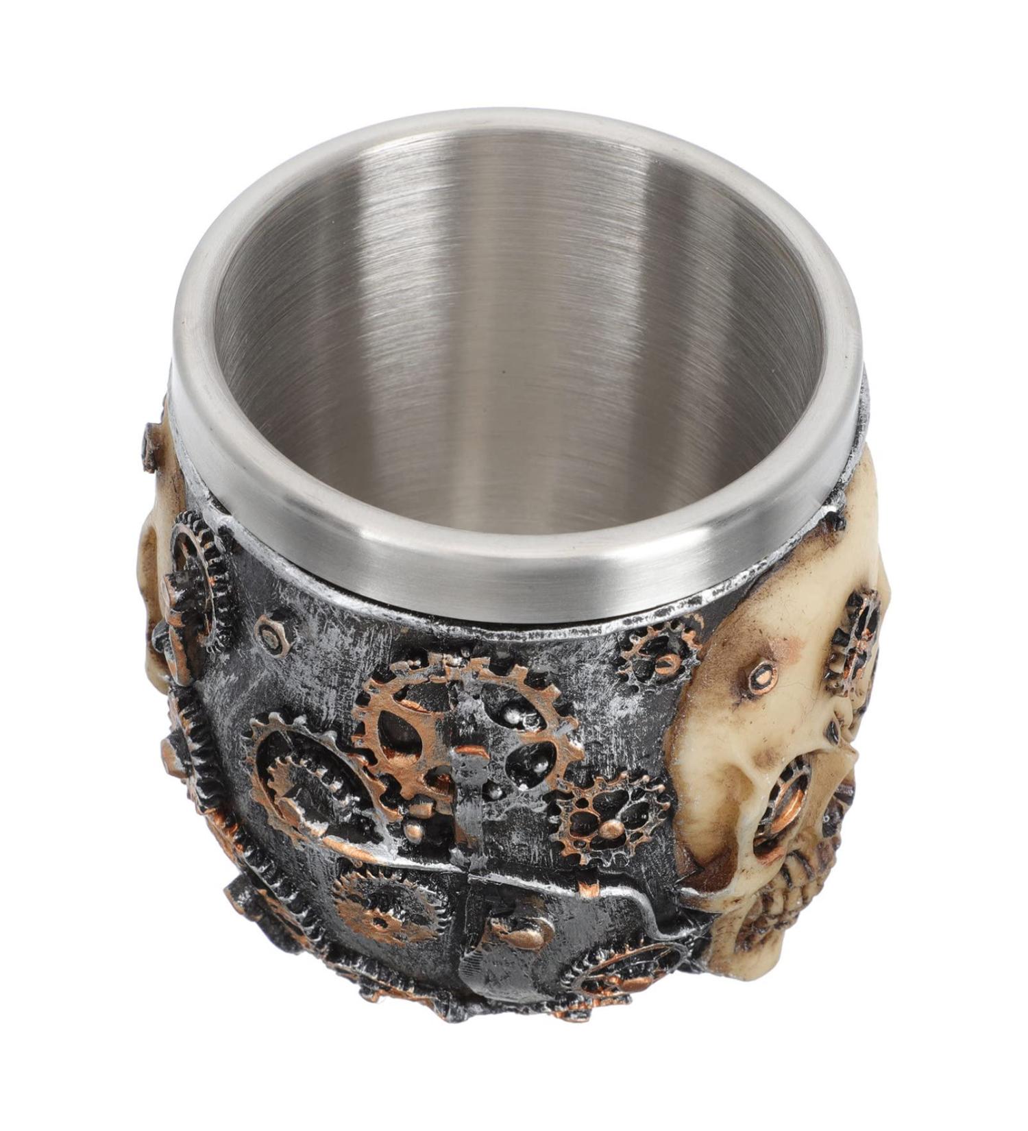Osaladi Stainless Steel Shaving Bowl - Premium Razor Soap Foam Cup for Men | Skull Design Wet Shaving Accessories - Buy Online on SooperMarket.com