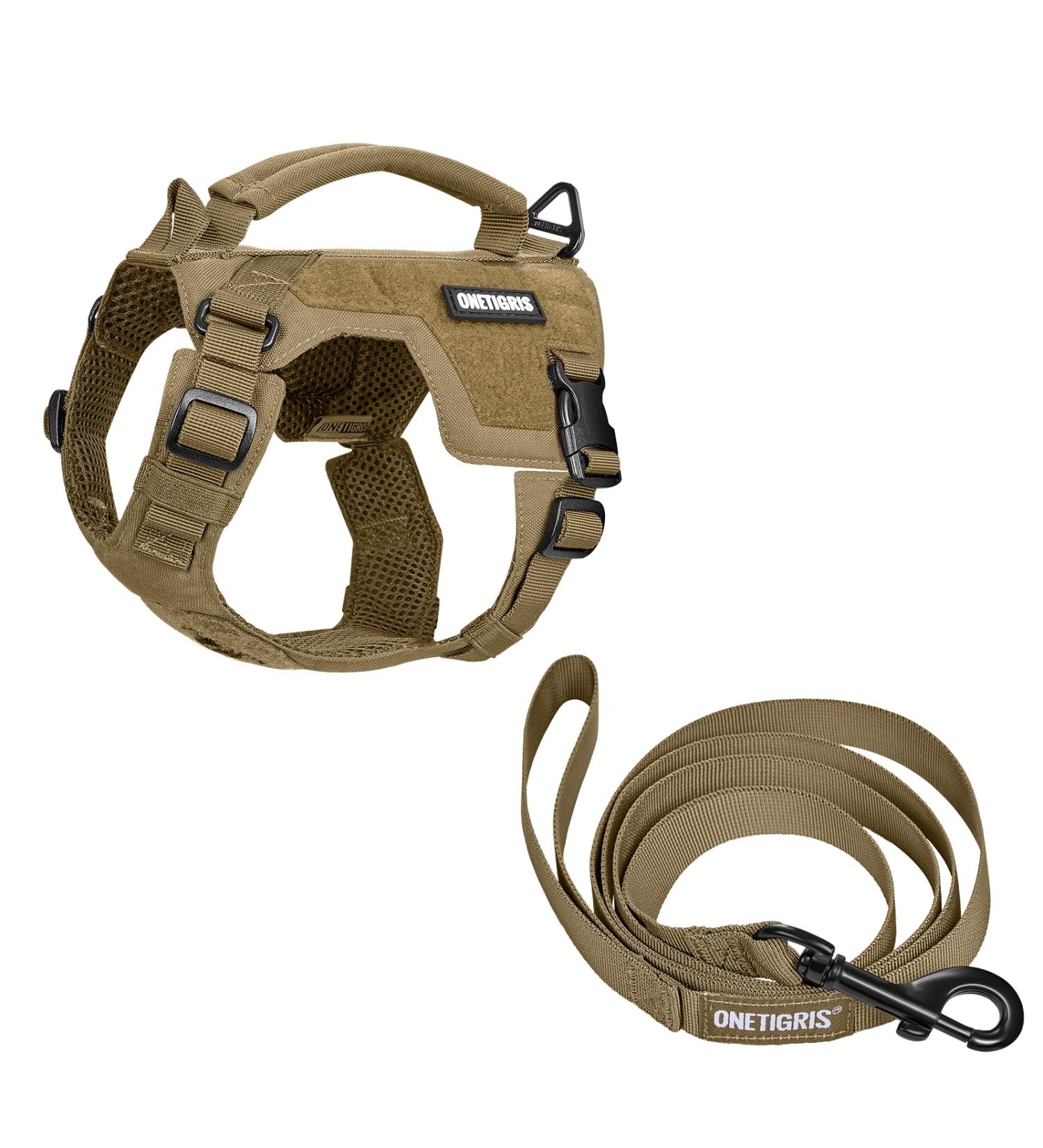Oneigris Dog Harness & Leash Set | Mini Trooper Puppy Dishes with Control Handle for XS & SM Dogs - Brown - Buy Online on SooperMarket.com