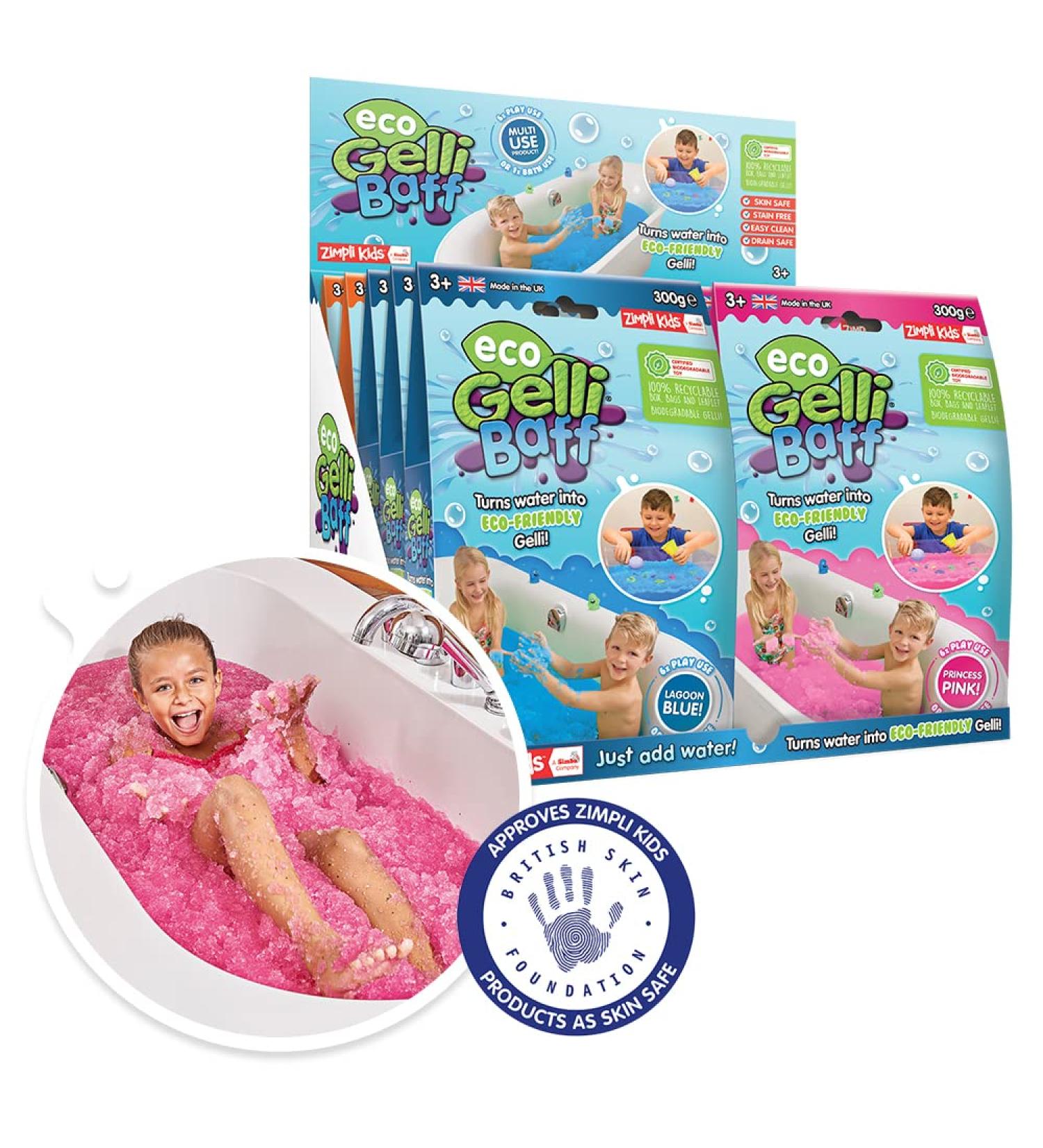 Zimpli Kids Eco Gelli Baff 10-Pack: 6 Green, 2 Red, 2 Blue - Sustainable Children's Bath Toy | Eco-Friendly & Recyclable - Buy Online on SooperMarket.com