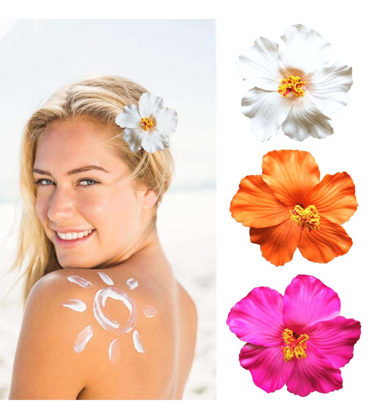 3 Pieces Hawaiian Plumeria Flower Hair Clips Frangipani Artificial Clips Foam Flower Clips for Women Bridal Wedding Luau Beach Tropical Party Decoration 3.15-3.54 Inch (Multi-color) - Buy Online on SooperMarket.com