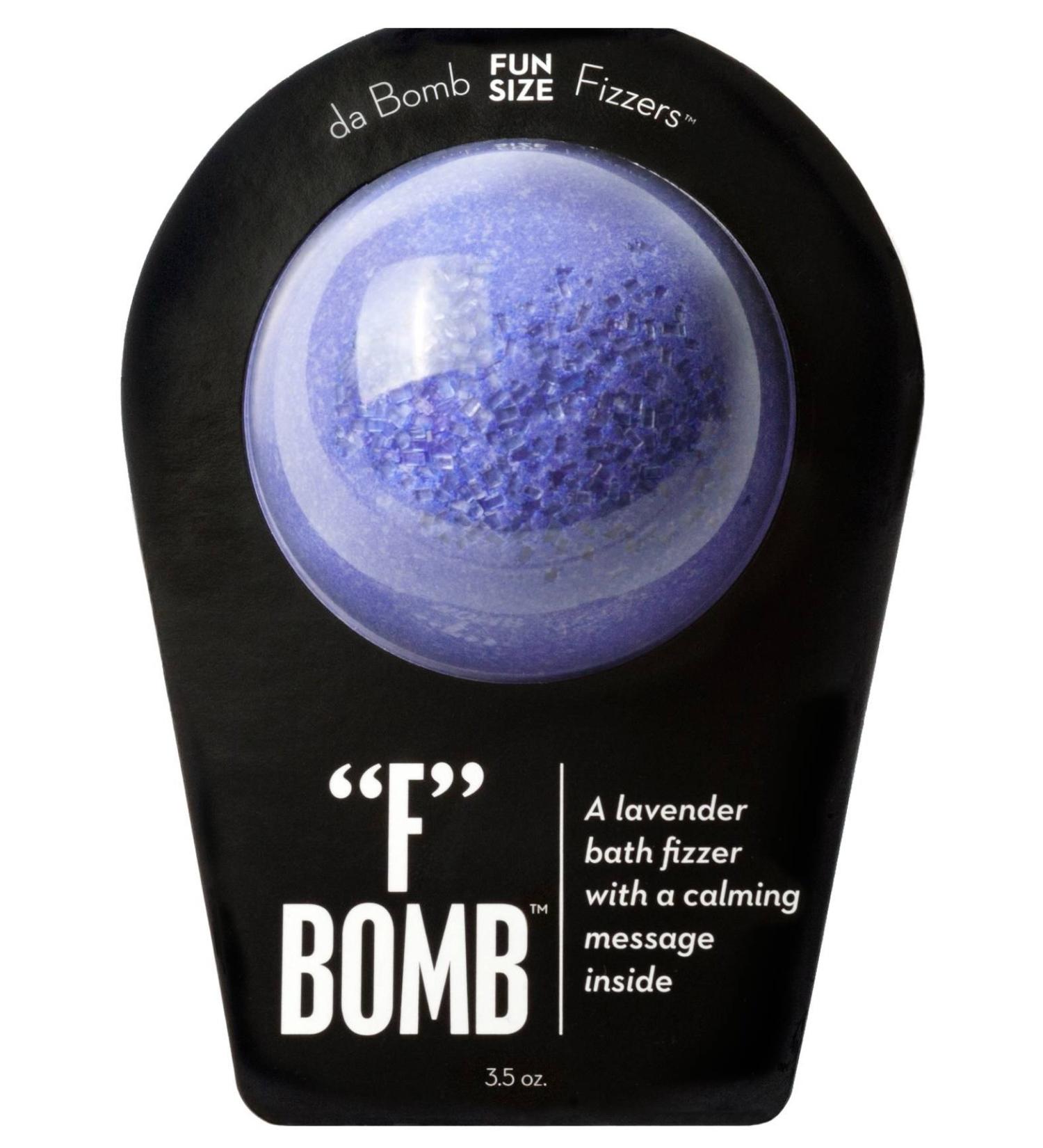 Da Bomb Bath Fizzers F Bomb Bath Soak  FUN SIZE Bath Bomb Lavender Bath Fizzer with a Calming Message Inside
