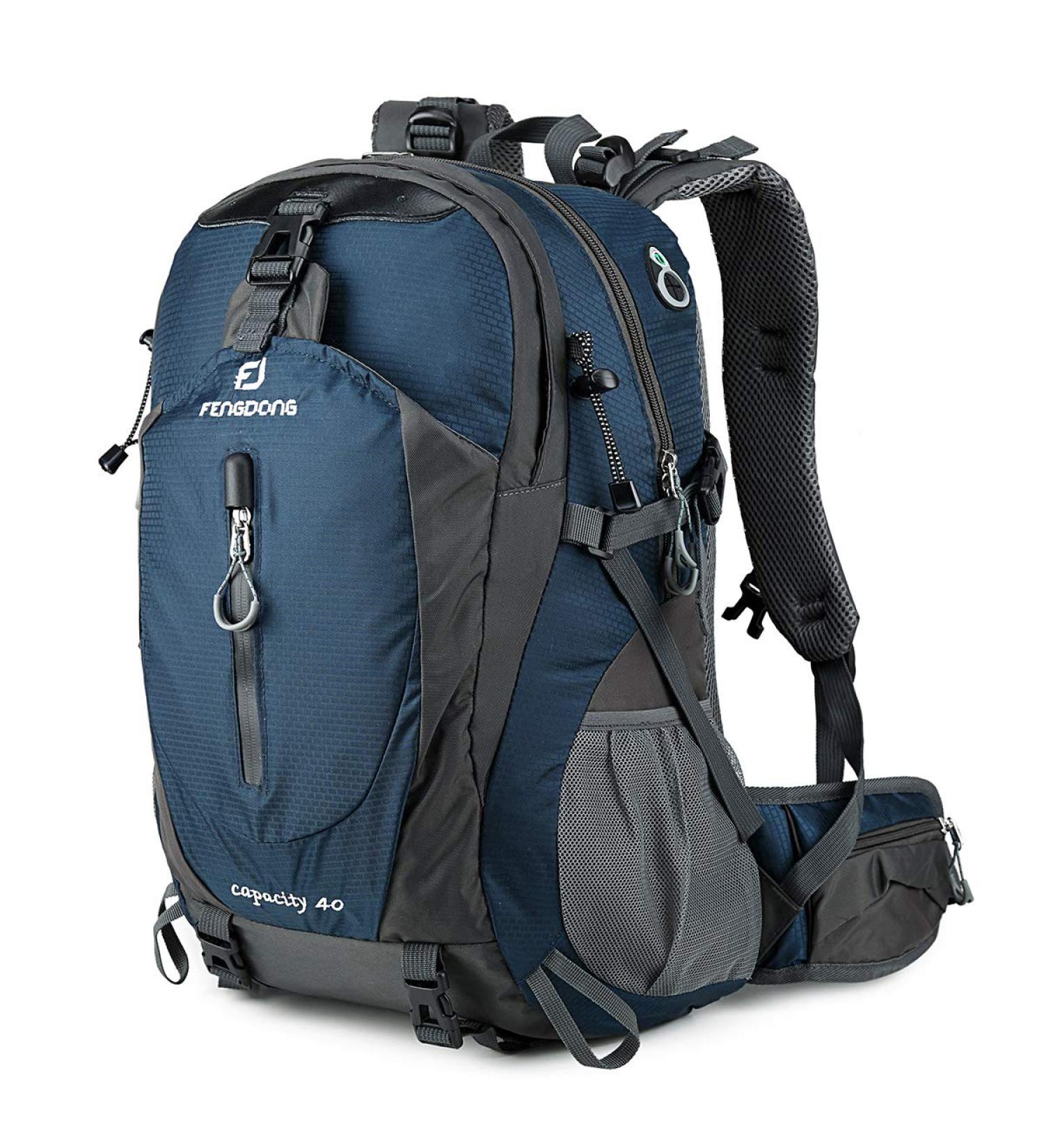 FENGDONG 40L Waterproof Lightweight Hiking Camping Travel Backpack Blue - Unisex - Buy Online on SooperMarket.com