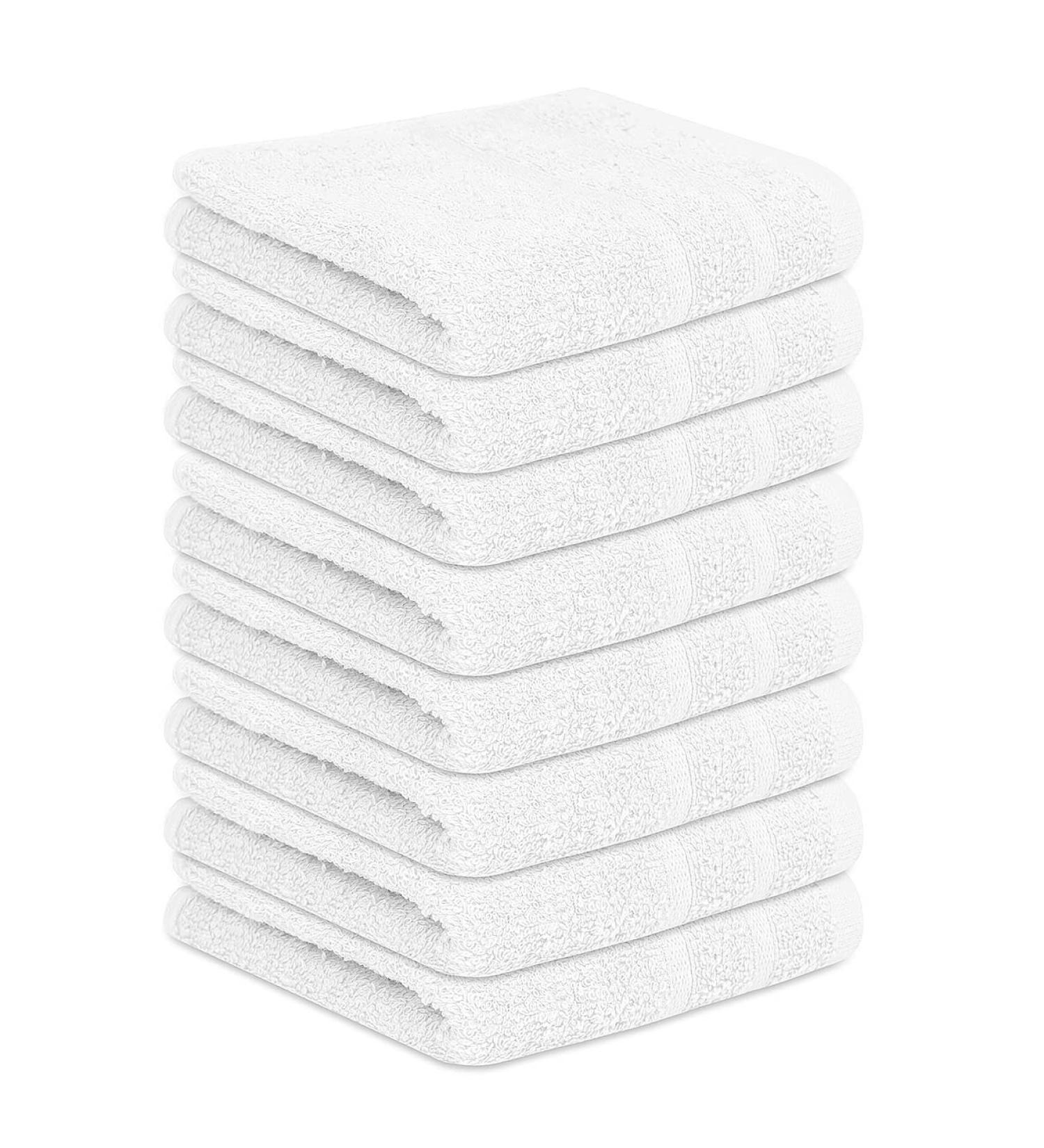 Textila Terry Washcloth Pack of 8 - White 13x13 Inches - Soft & Luxurious - Absorbent Cloths for Bath, Face, Hand, Kitchen, Spa - Hotel & Home Use - Buy Online on SooperMarket.com