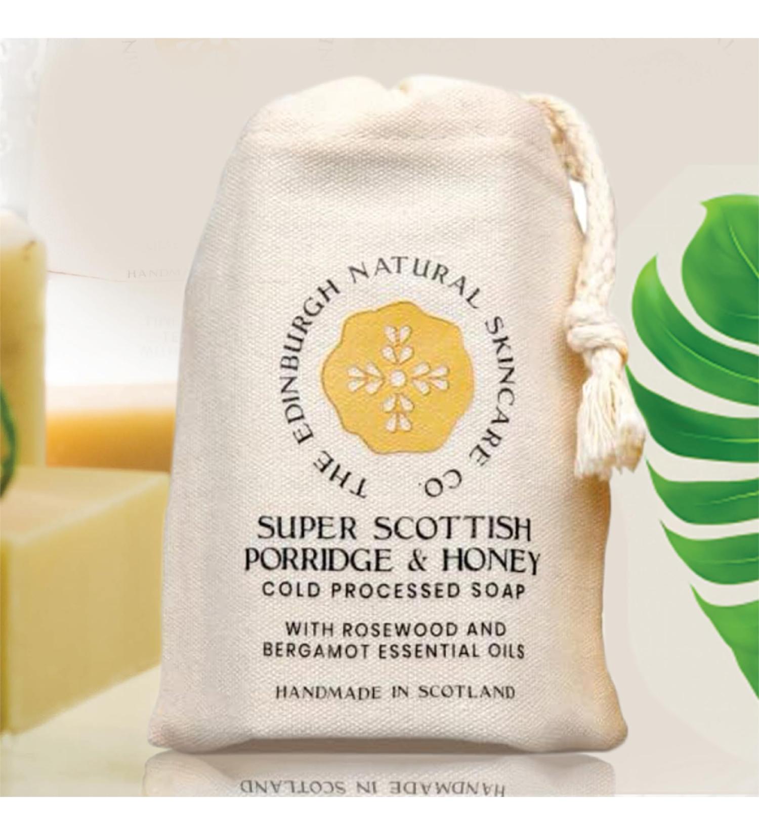 Scottish Porridge & Honey Cold Processed Soap | Luxury Vegan Soap Bar | Moisturising & Nourishing | Cruelty-Free Skincare | Edinburgh Brand | Hands Face & Feet Care - Buy Online on SooperMarket.com