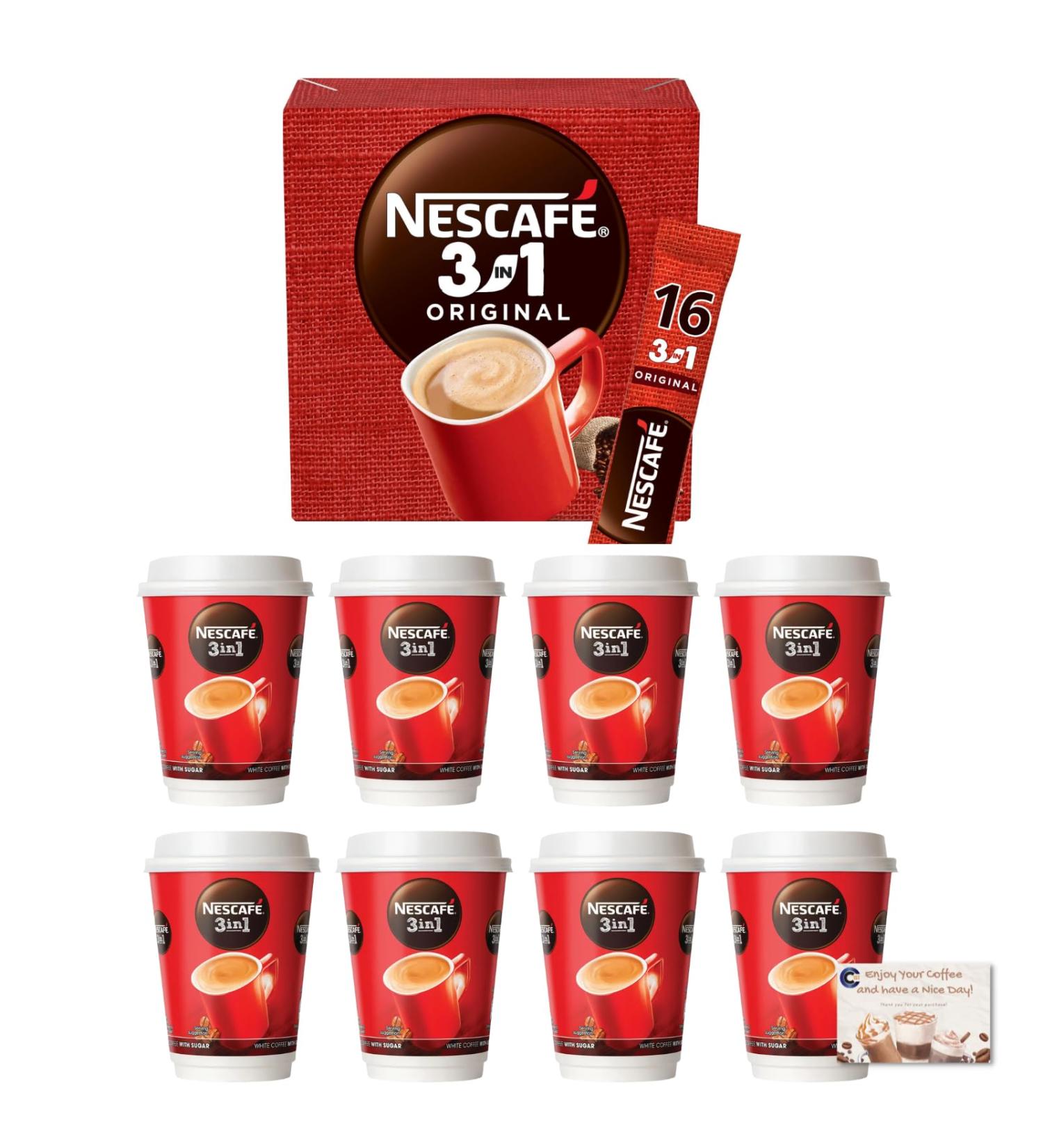 Instant Coffee Bundle Consists of Nescafe and Go 3 in 1 White Coffee Cup (Pack of 8) and Nescafe 3 in 1 Instant Coffee Sachets (16x16g) - Buy Online on SooperMarket.com