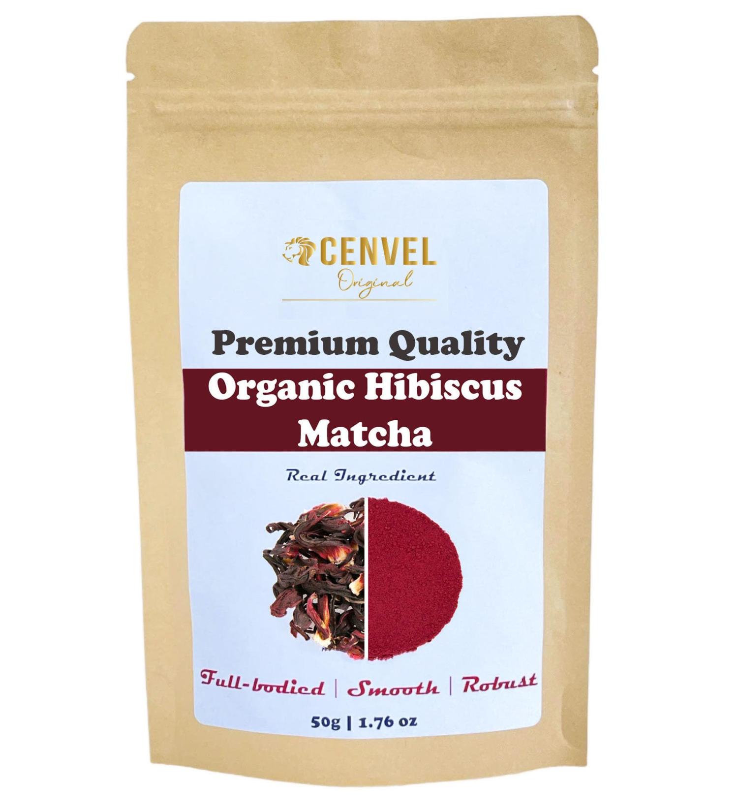 CENVEL Organic Hibscus Matcha Tea | Premium Quality Ingredient | 100% Natural and Pure | Great Detox Treatment | Eco-Friendly packaging | (50g) - Buy Online on SooperMarket.com