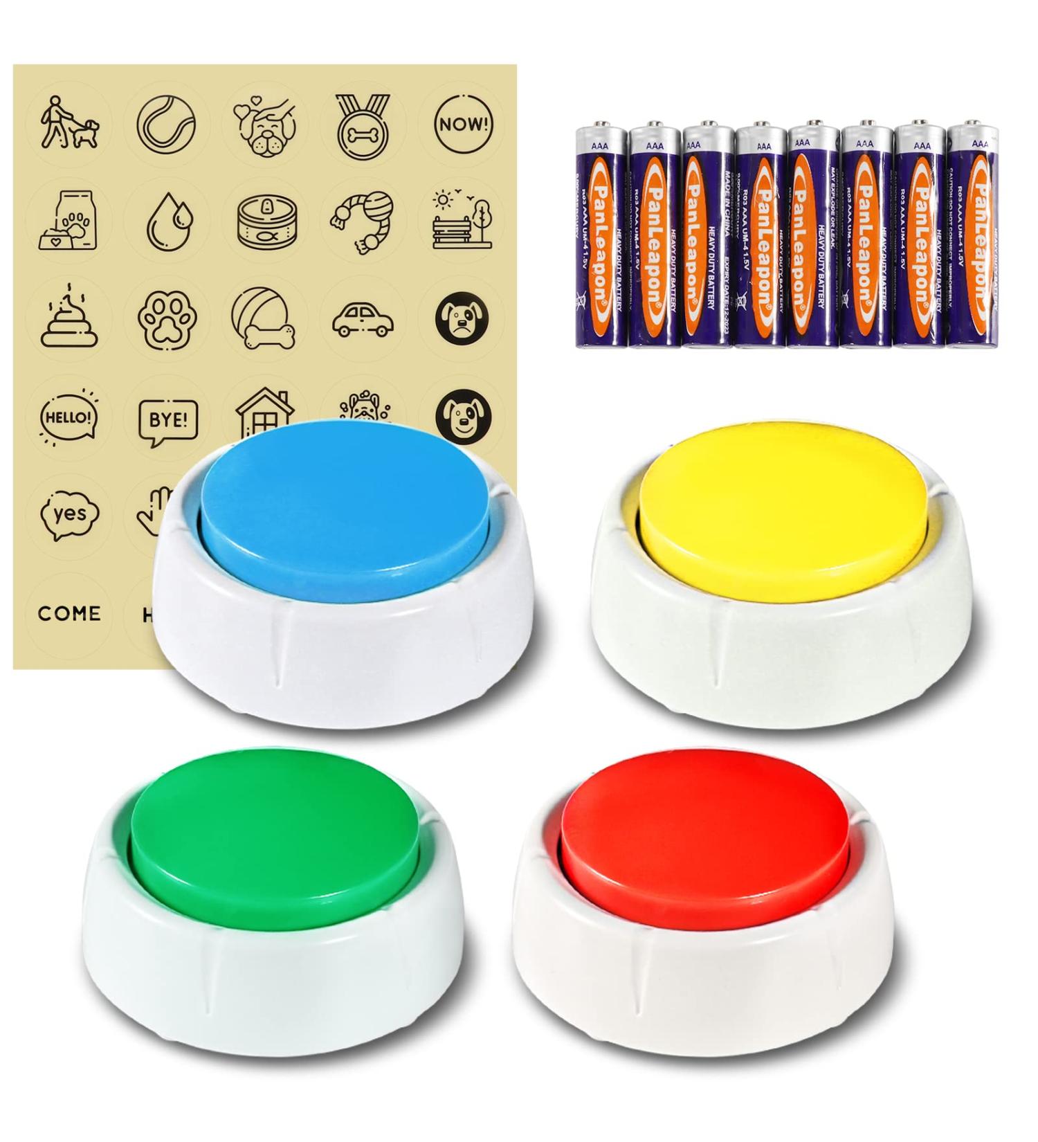 SuplutuX Recordable Training Buttons for Dog Dog buttons talk Training with 30 Patterns of Stickers Training Buttons for Dogs Puppy & Pets (Pack of 4) Pack of 4 - Buy Online on SooperMarket.com