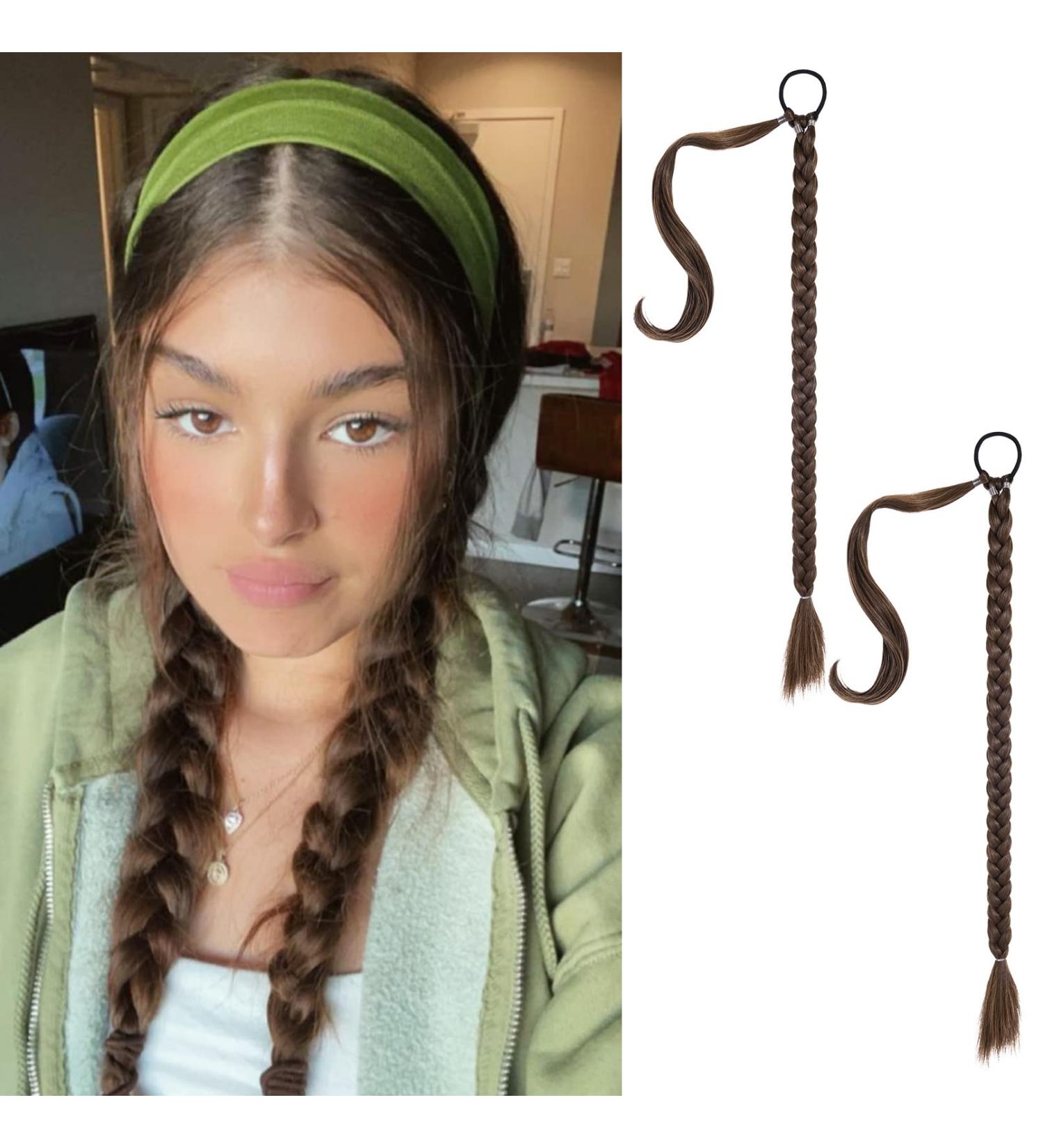 REECHO DIY Braid Ponytail Extension 2 Pack Long Straight Wrap Around Ponytail Hair Extensions Natural Soft Synthetic Hairpieces for Women - Medium Brown 140g 26Inch-140g(Pack of 2) Medium Brown - Buy Online on SooperMarket.com