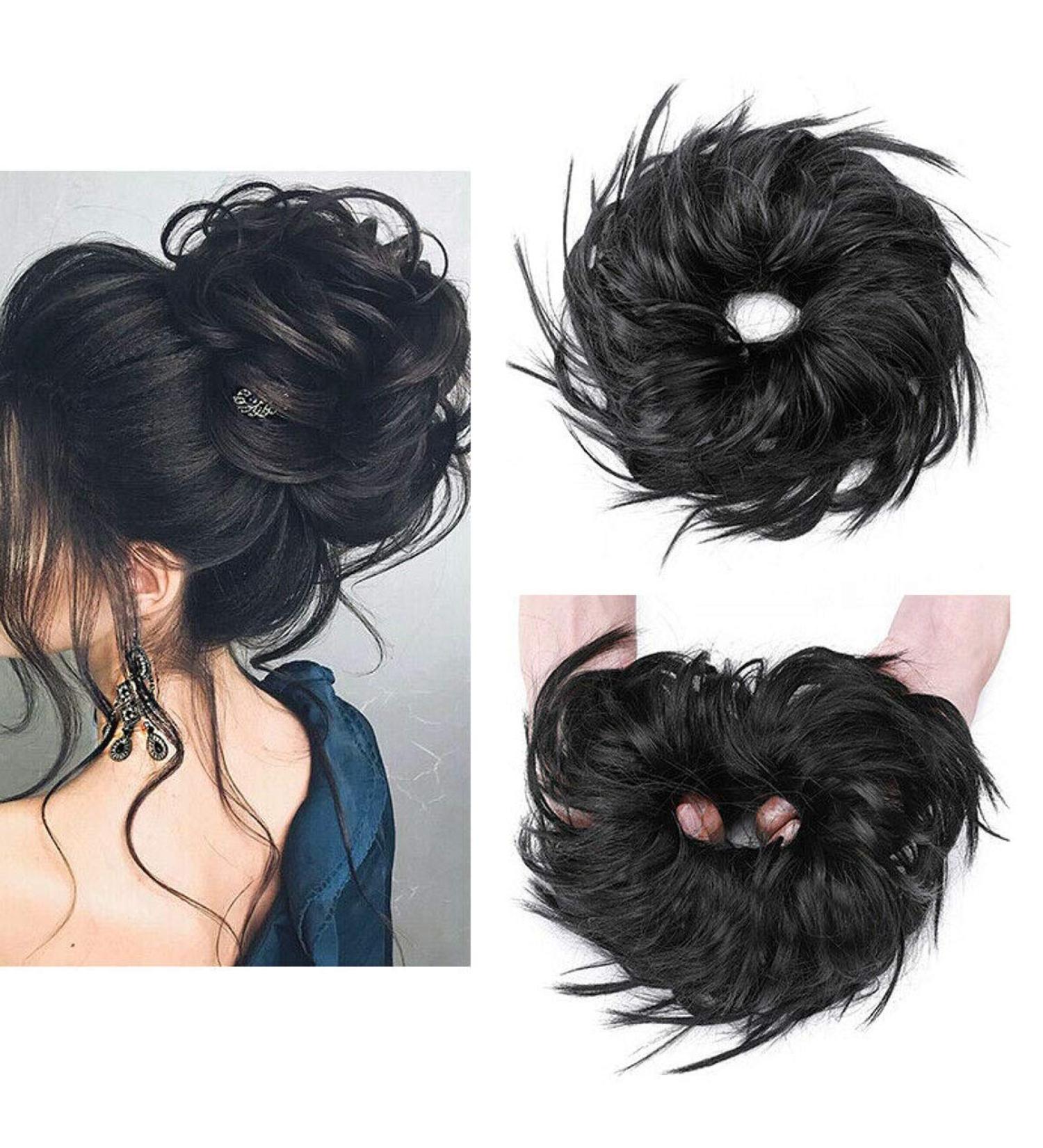 XXL Dark Black Hairpiece Extensions Bun - Updos & Hair Ties for Women | 45g High-Quality Hair Extensions - Buy Online on SooperMarket.com