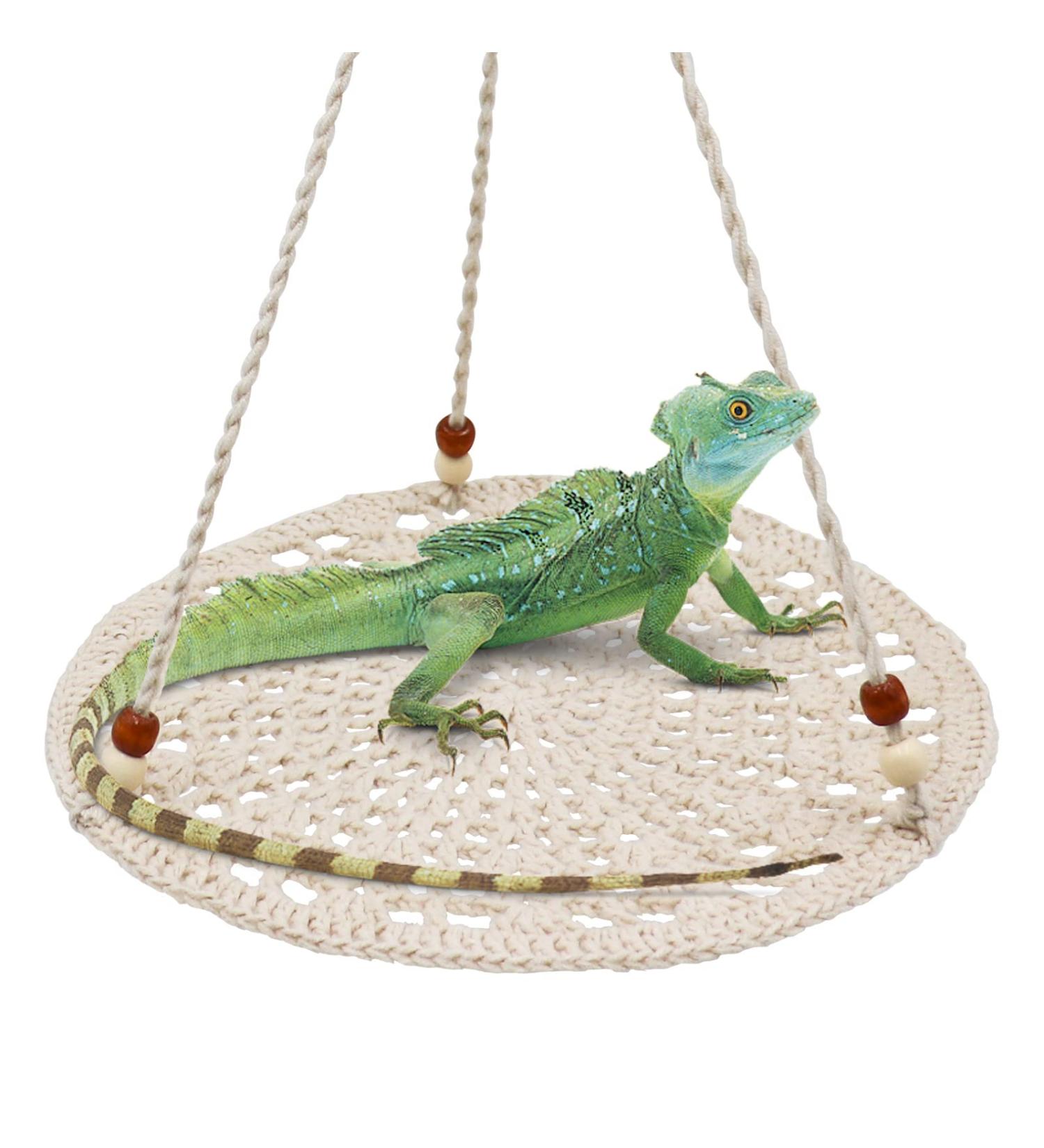 Buy Hanging Reptile Hammock Swing Bed | Cute Cotton Lizard & Bird Toys for Bearded Dragons Leopard Geckos & More - Buy Online on SooperMarket.com