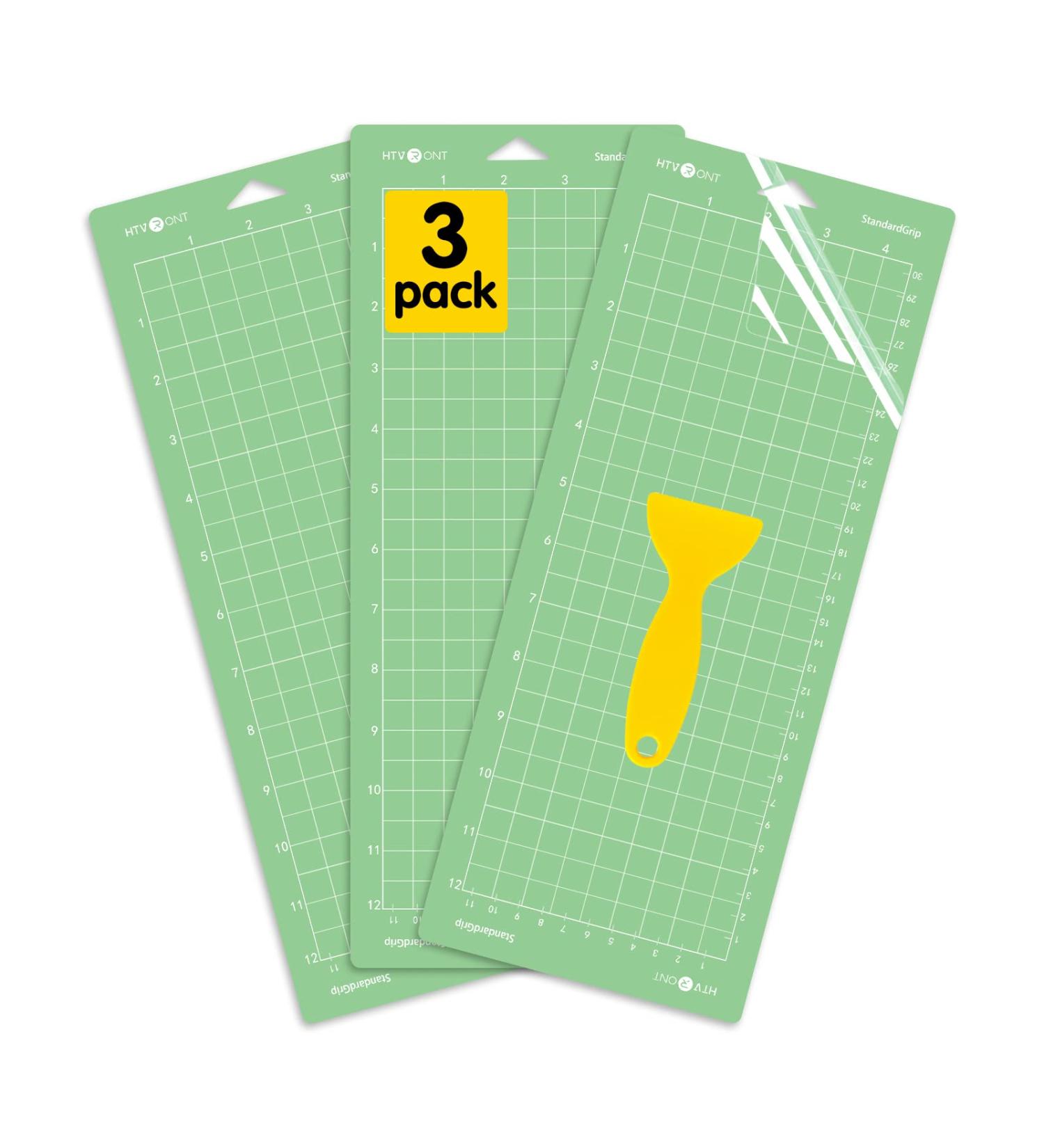 HTVRONT Standard Grip Cutting Mat for Cricut Joy - 3 Pack - 4.5x12 Quilting Mats for Cardstock and HTV Crafts - Green Cut Mats Replacement for Cricut - Adhesive Sticky Grip - Accessories Included - Buy Online on SooperMarket.com
