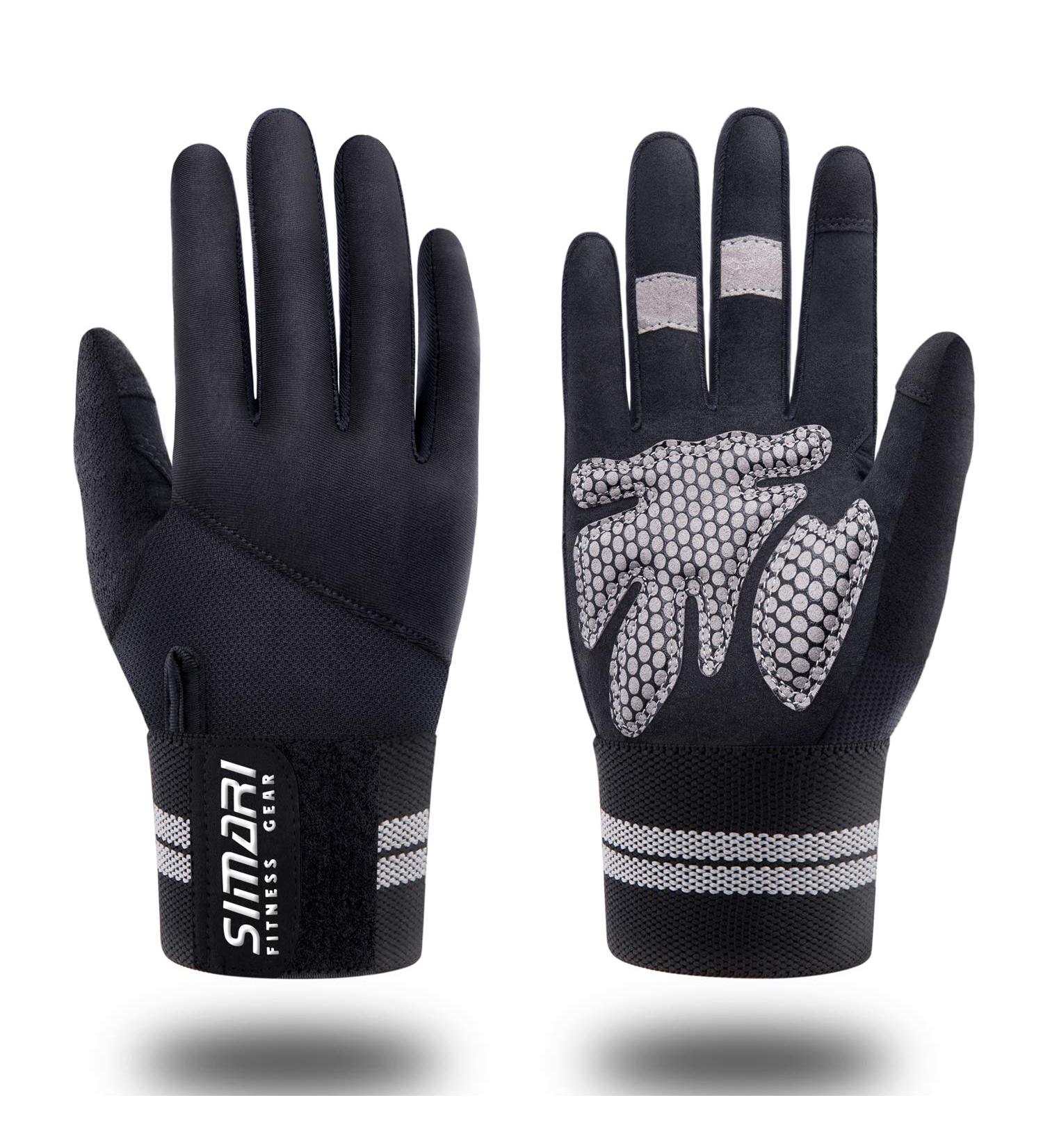 SIMARI Full Finger Weight Lifting Gym Gloves with Wrist Wrap Support - Men Women, Full Palm Protection for Weightlifting, Fitness & Training - Stretch Limo Small - Buy Online on SooperMarket.com