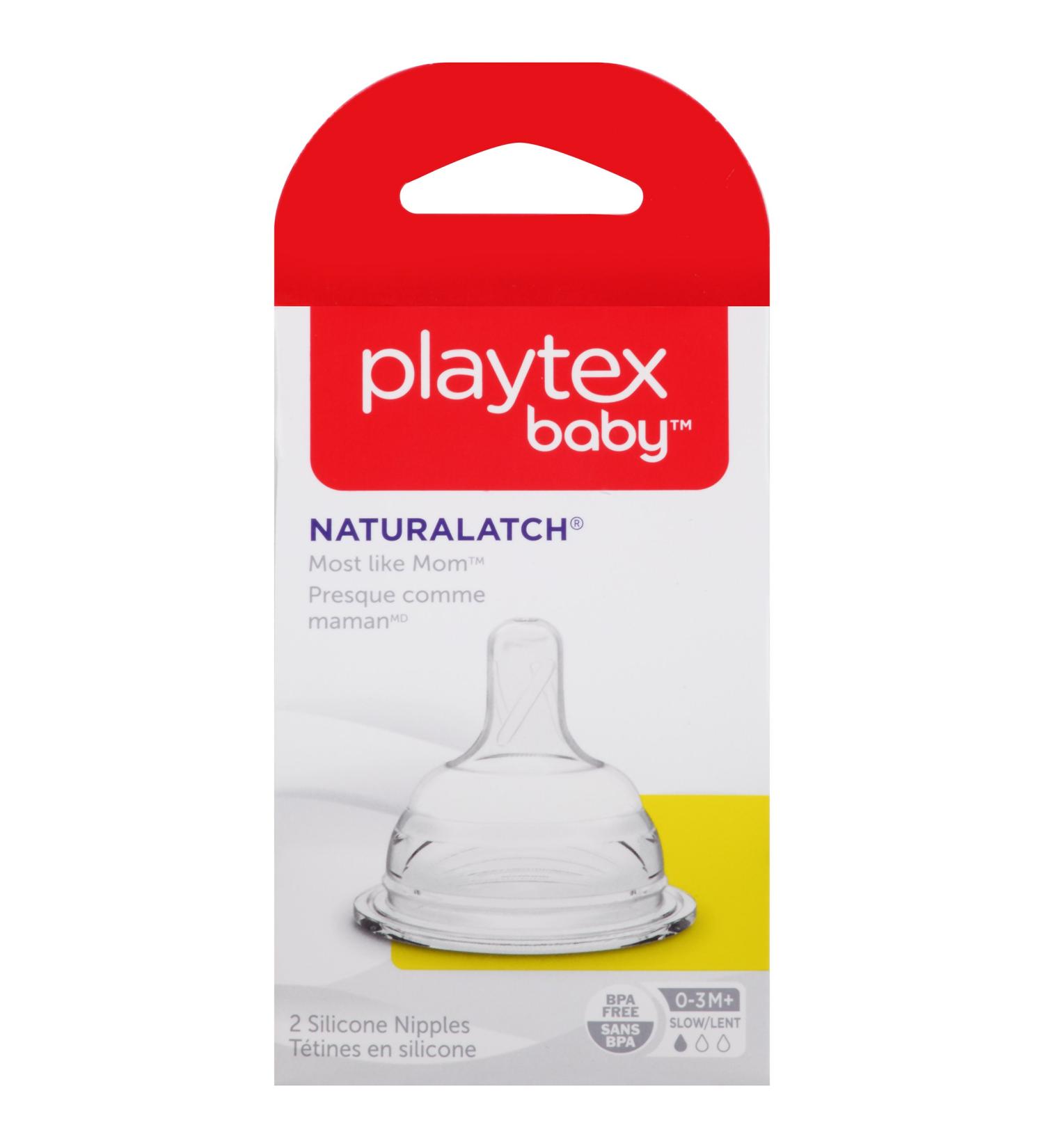 Playtex NaturaLatch Nipple Slow Flow 2-Count - Pack of 1 - Buy Online on SooperMarket.com