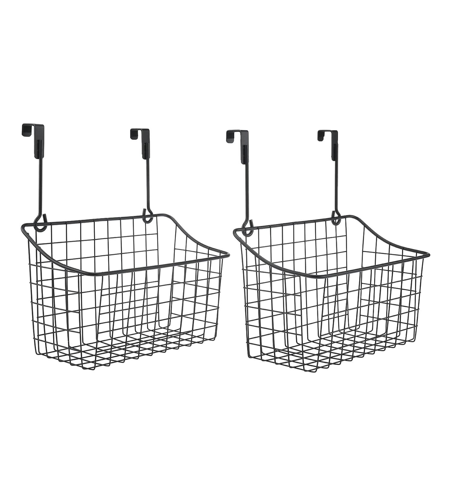 TSCTBA XMSound 2 Pack Grid Storage Baskets with Hooks - Over Cabinet Door Organizer for Kitchen & Bathroom - Buy Online on SooperMarket.com