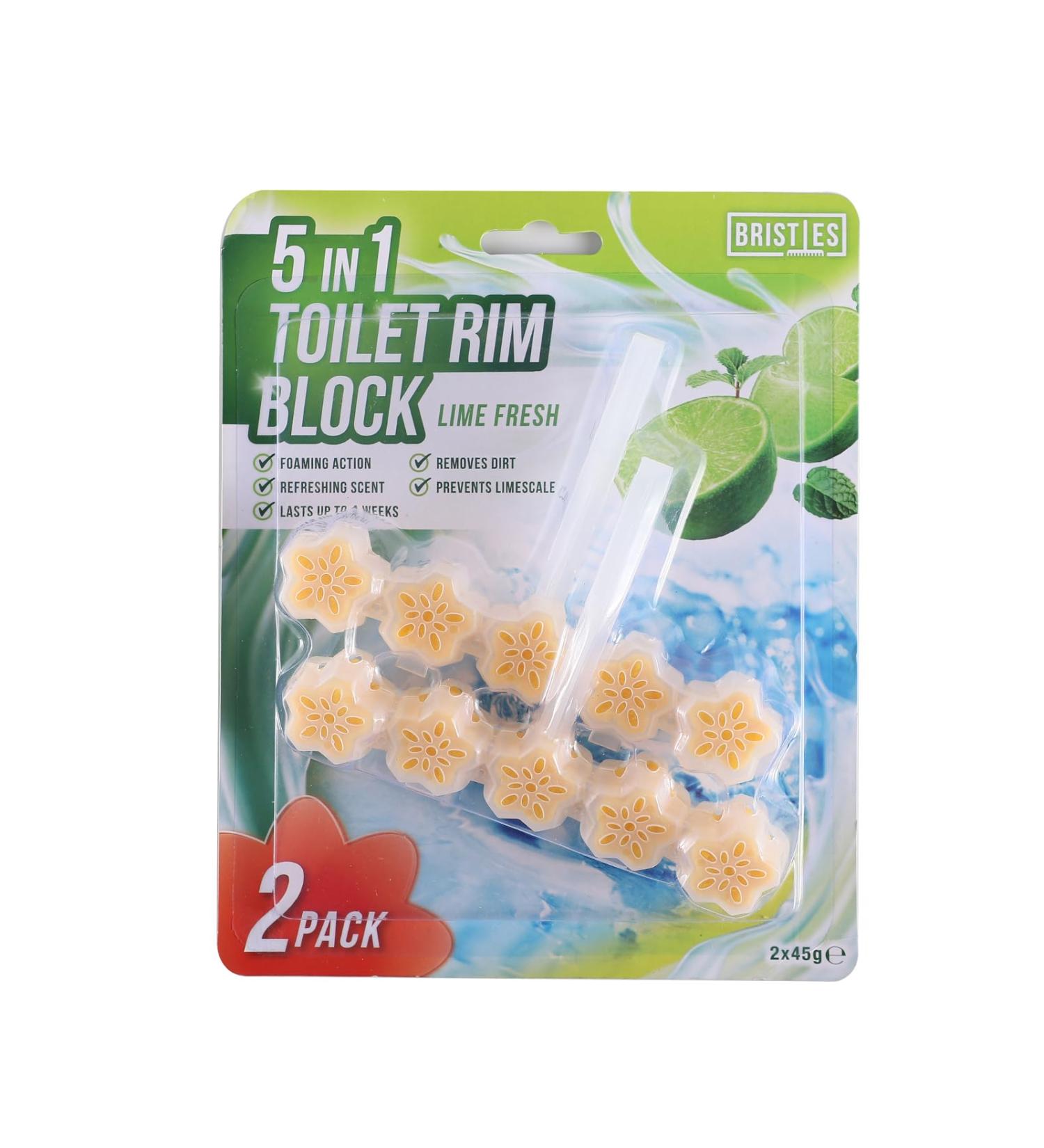 5in1 twin toilet rim block lime(4PK)