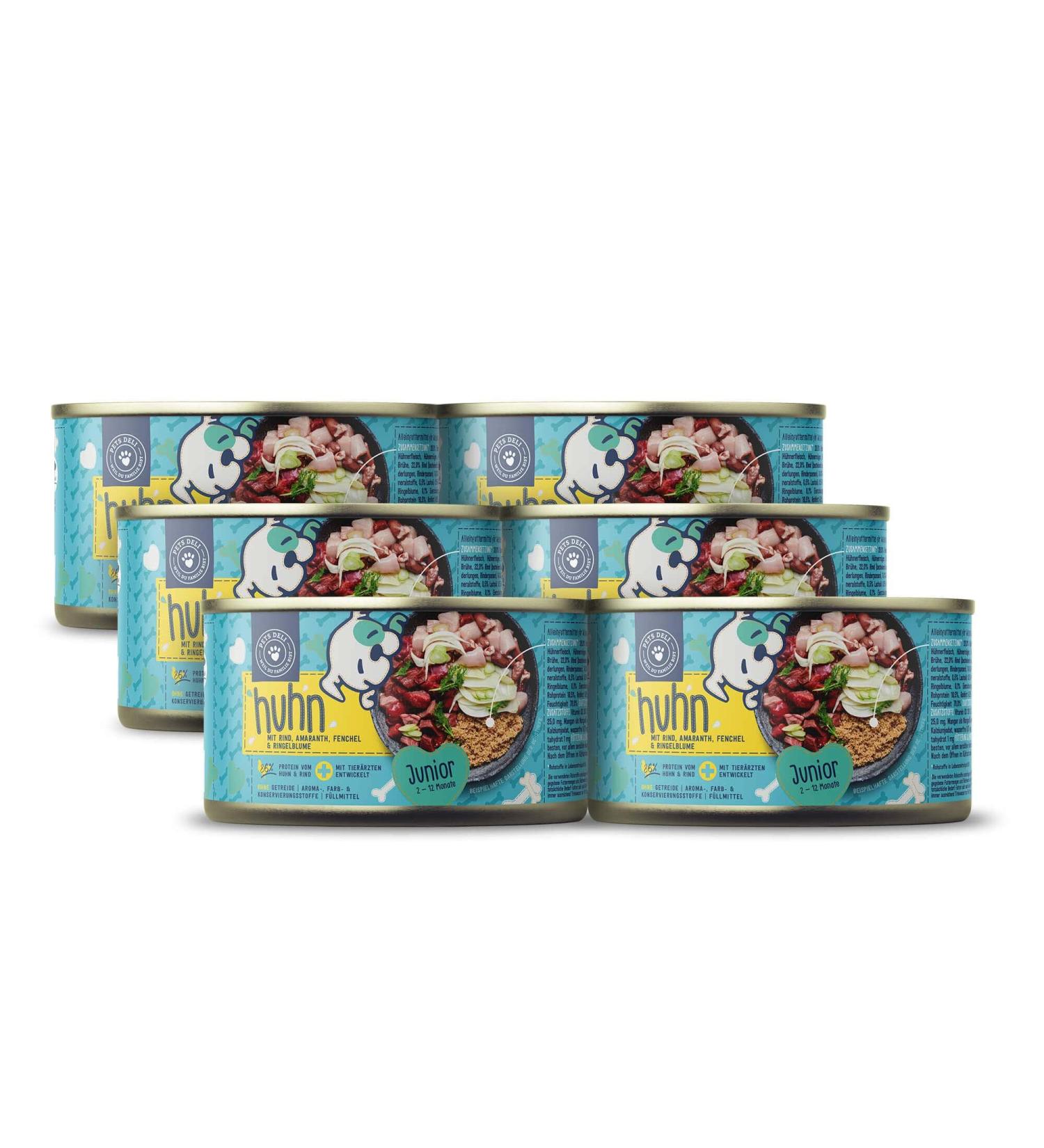 Pets Deli Wet Food for Puppies - Gluten & Sugar-Free Beef Chicken & Fennel 6 x 200g Pack - Buy Online on SooperMarket.com
