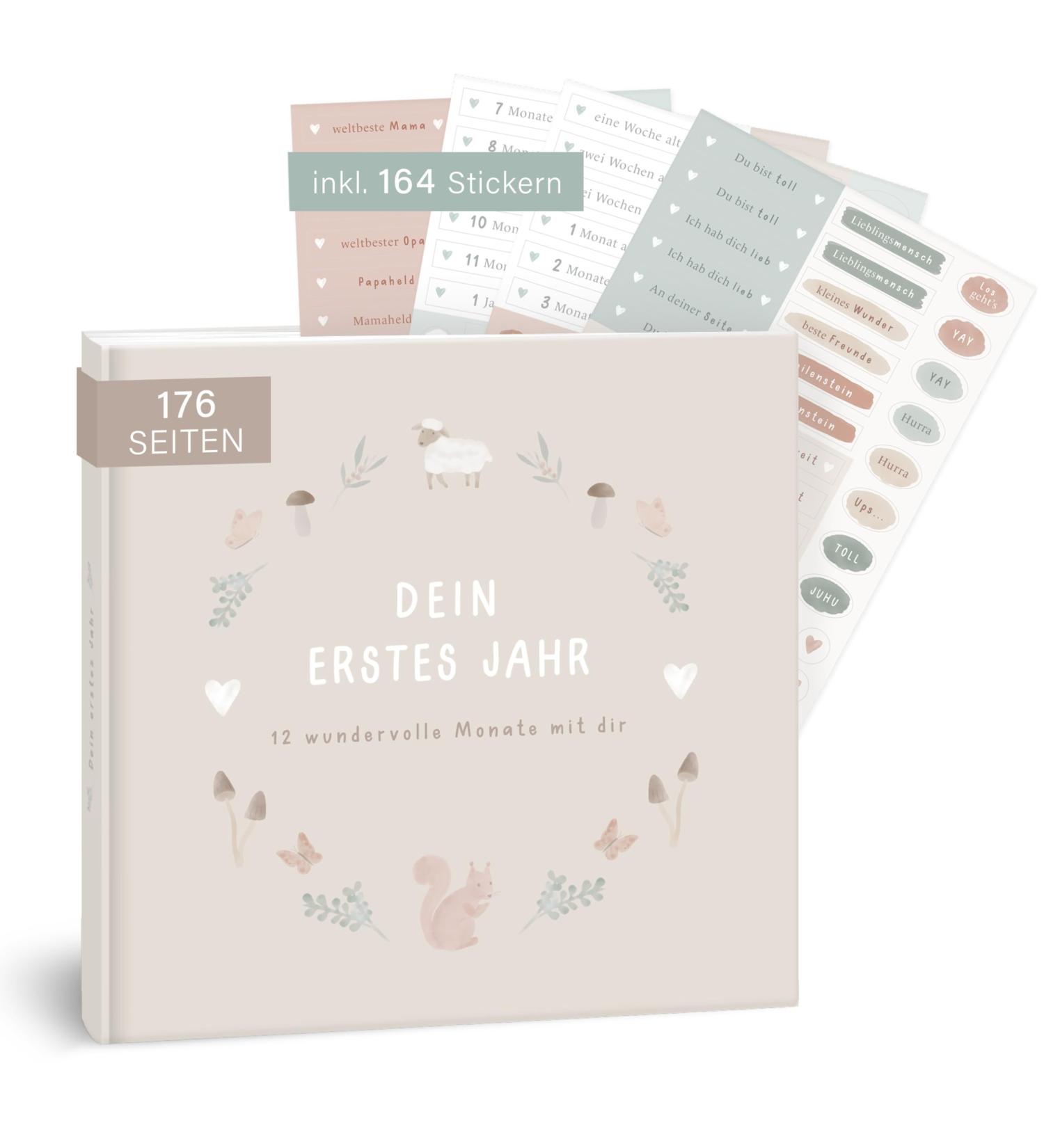 Buy Mintkind Baby Album My First Year of Life - Customizable Photo Album & Sticker Set | Perfect Baby Gift for Boys & Girls | Baby Diary from Birth - Buy Online on SooperMarket.com