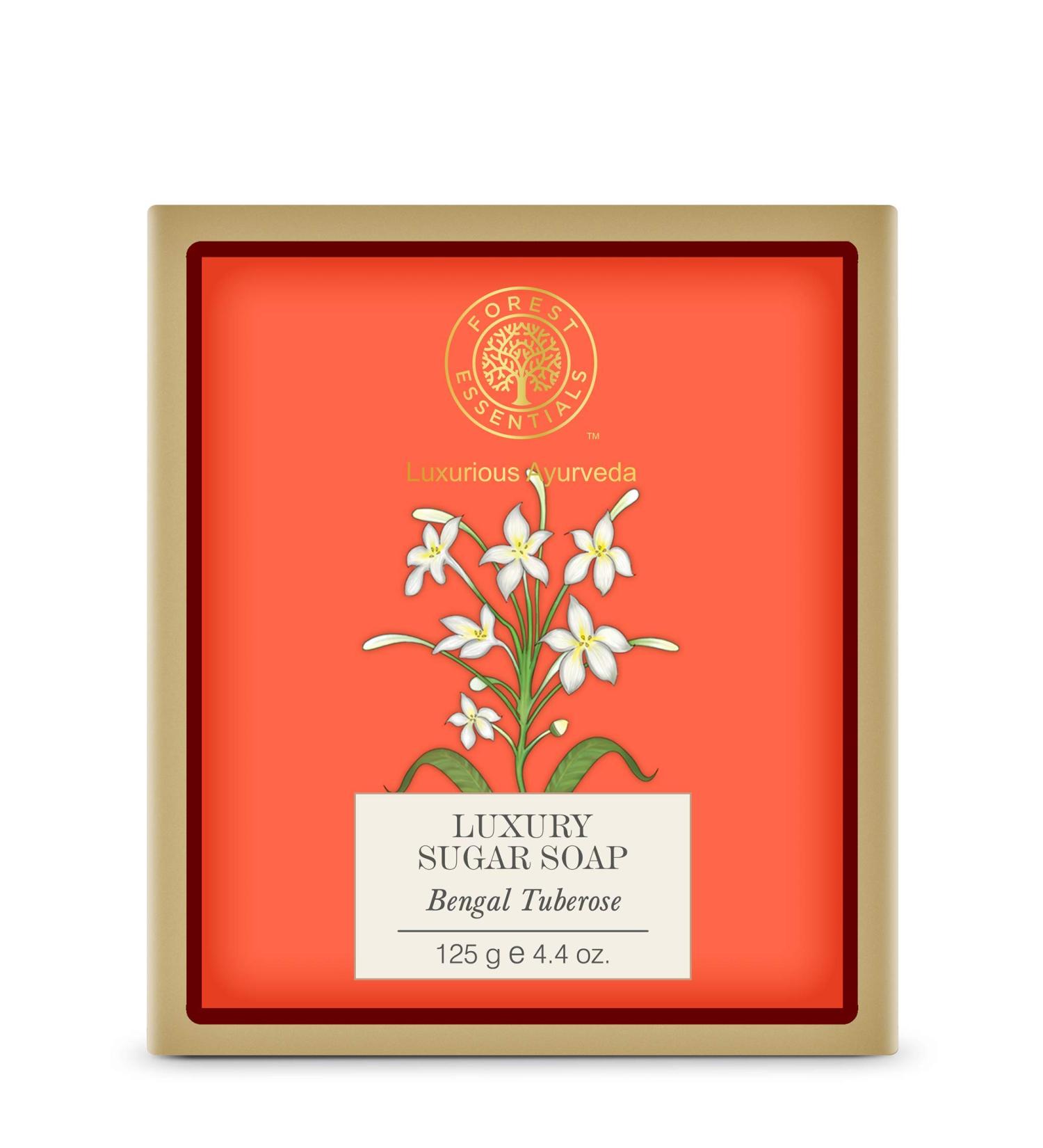 Buy Forest Essentials Bengal Tuberose Luxury Sugar Soap 125g - Premium Natural Skincare for International Shipping - Buy Online on SooperMarket.com