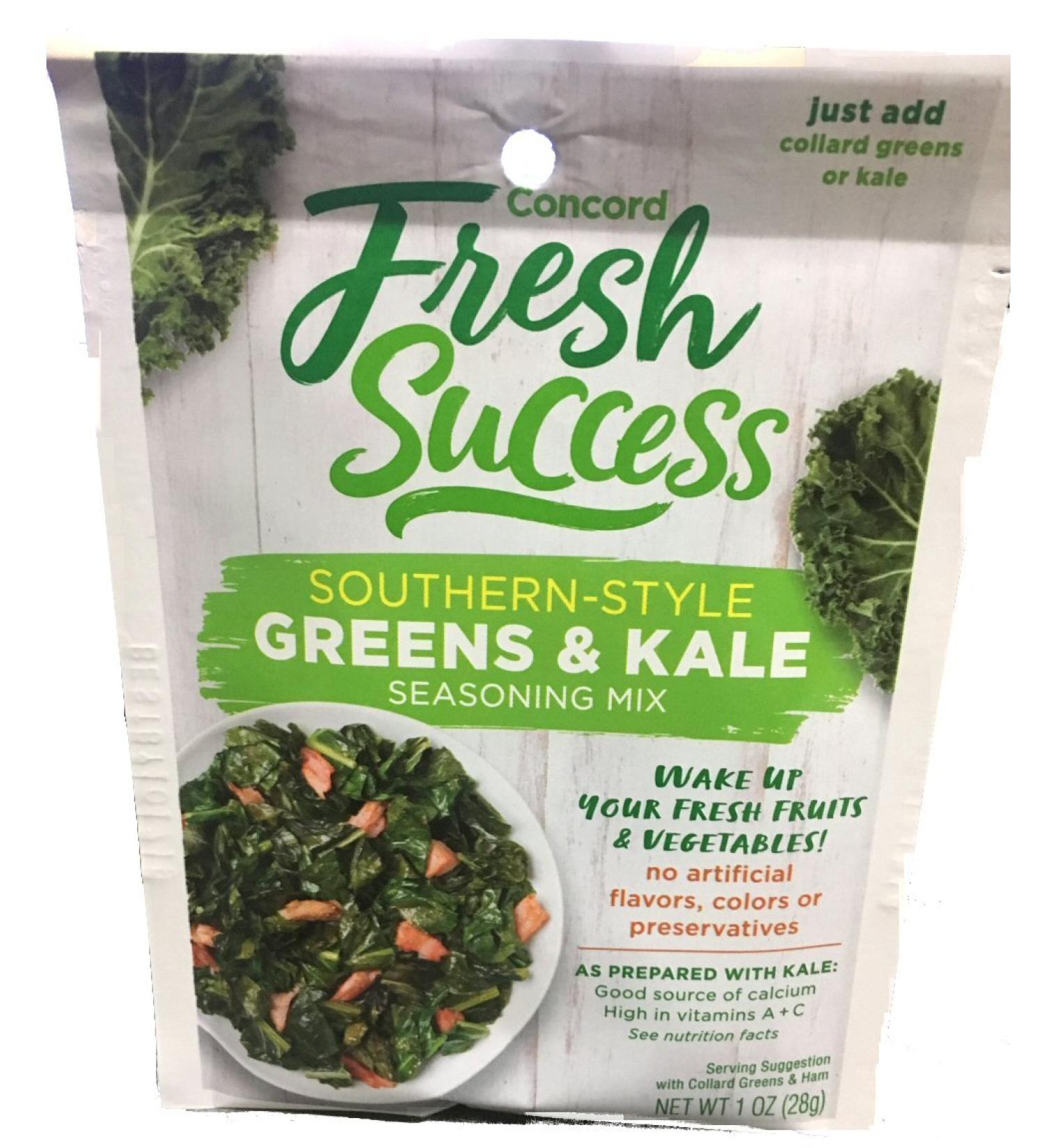 Concord Foods Southern Style Greens & Kale Seasoning Mix (4 Pack, 1 oz) - Flavorful Blend for Greens and Kale - Buy Online on SooperMarket.com