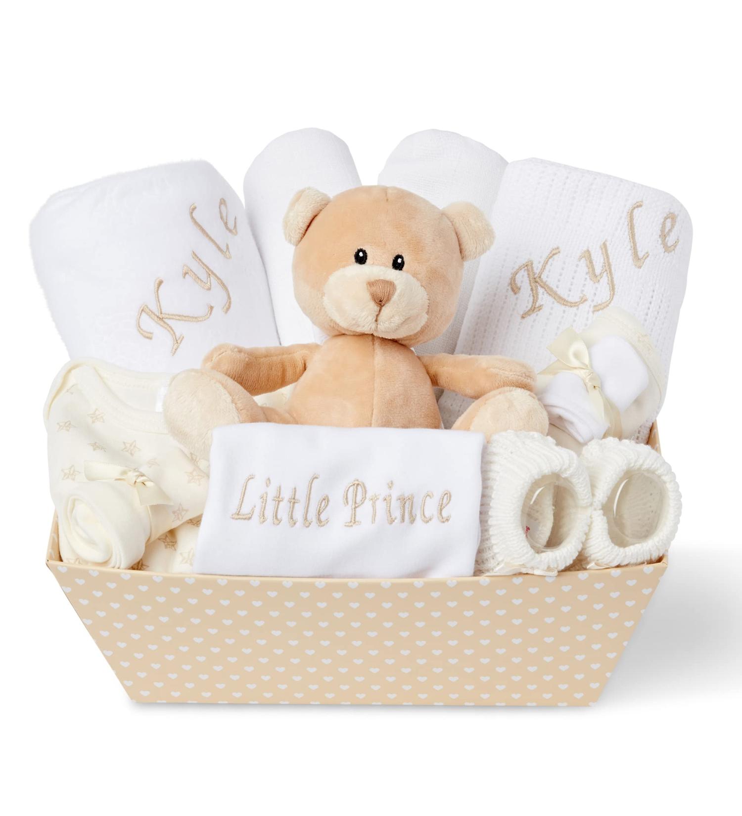 Personalised Baby Gift Set - Unisex Newborn Essentials Hamper Keepsake Box - Buy Online on SooperMarket.com