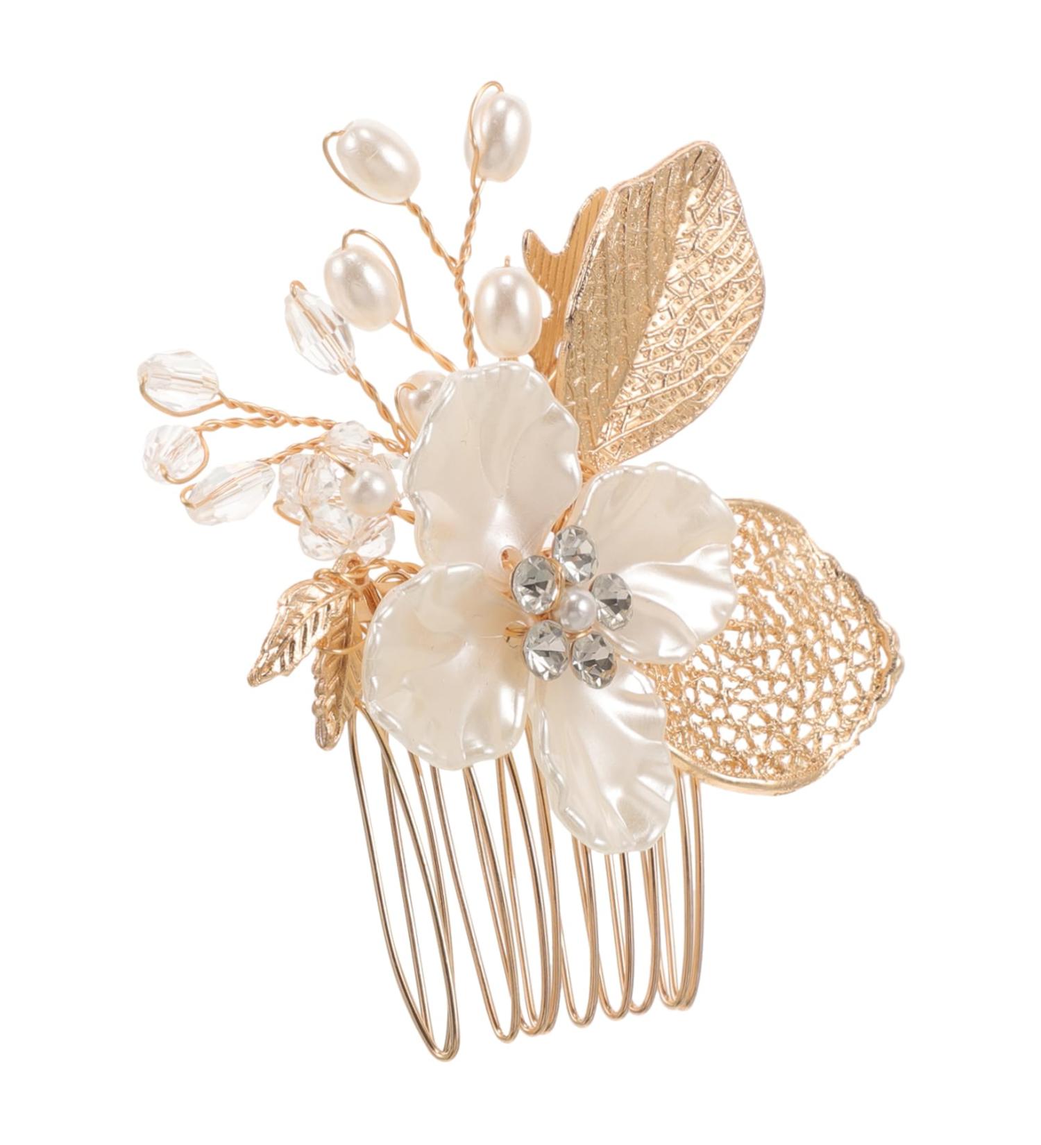 PLAFOPE Gold Leaf Side Comb Metal Hair Comb Hair Side Comb for Women Hair Comb Clip Comb Clips for Hair Leaf Hair Accessories Girl Headpiece Wedding Bride Headpiece Side Comb Headpiece - Buy Online on SooperMarket.com