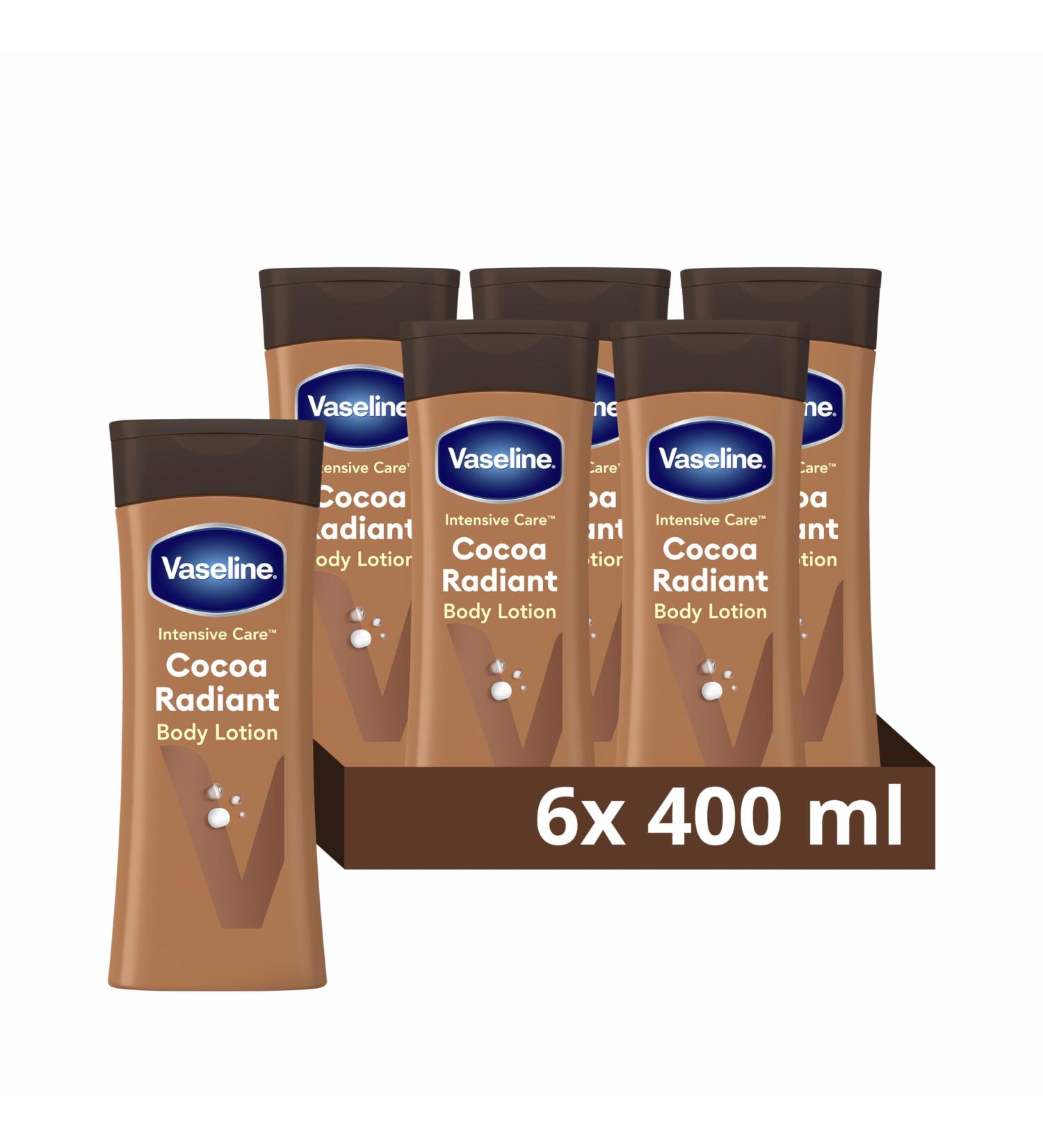 Vaseline Cocoa Radiant Body Lotion 100% cocoa butter for dry skin 6x 400 ml - Buy Online on SooperMarket.com